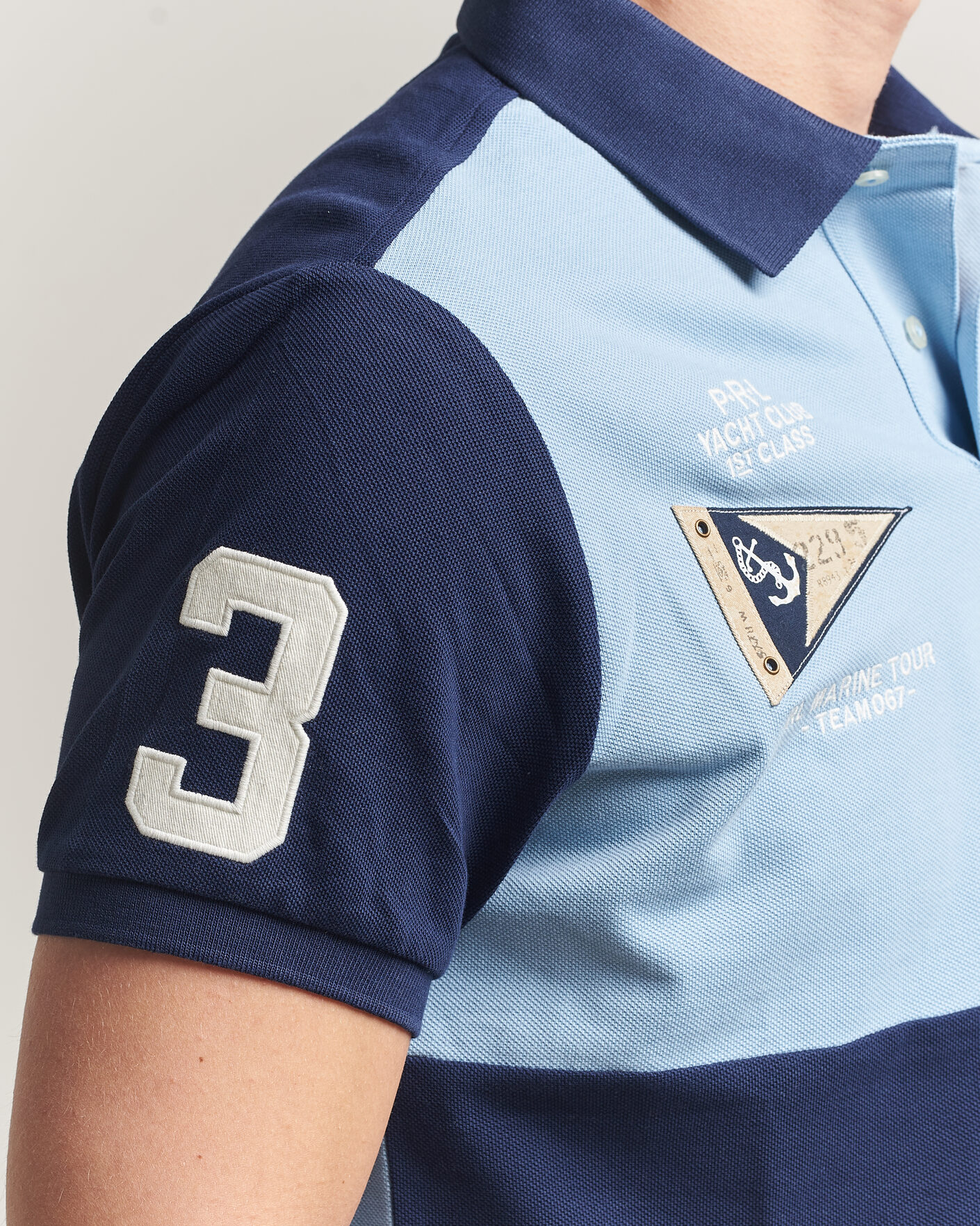 Herren | Poloshirts | Polo Ralph Lauren | Custom Slim Rugby Block Polo NPT Navy/Powder Blue