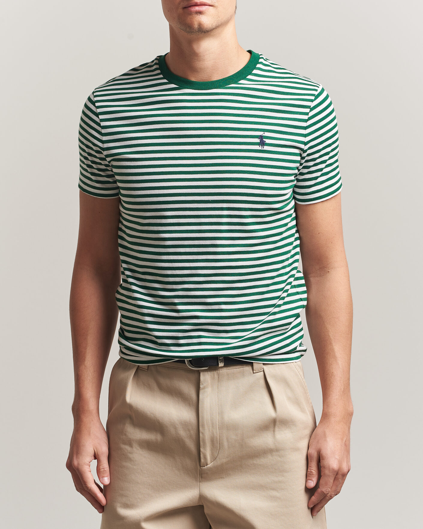 Herren | T-Shirts | Polo Ralph Lauren | Crew Neck Striped T-shirt New Forest/White