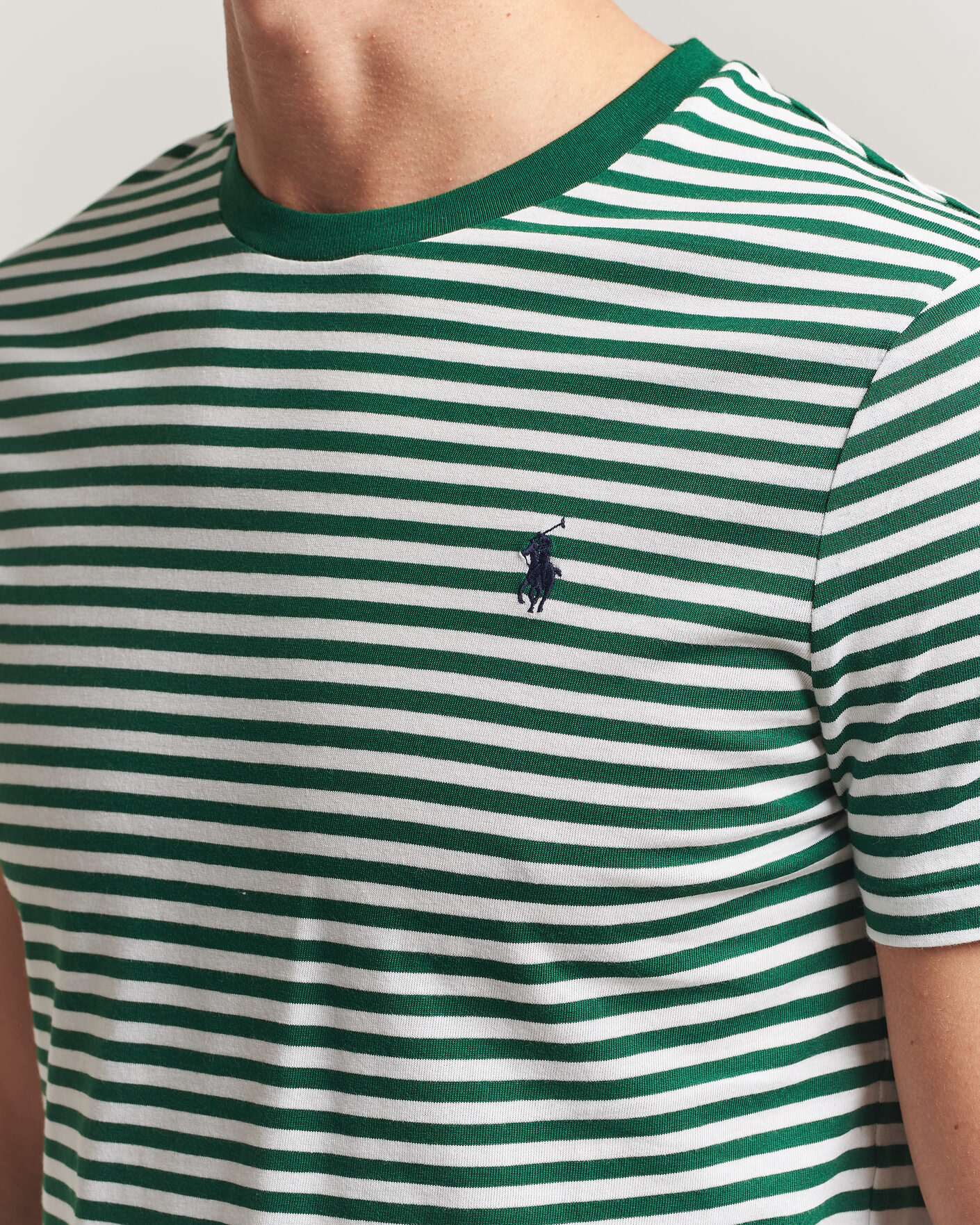 Herren | T-Shirts | Polo Ralph Lauren | Crew Neck Striped T-shirt New Forest/White