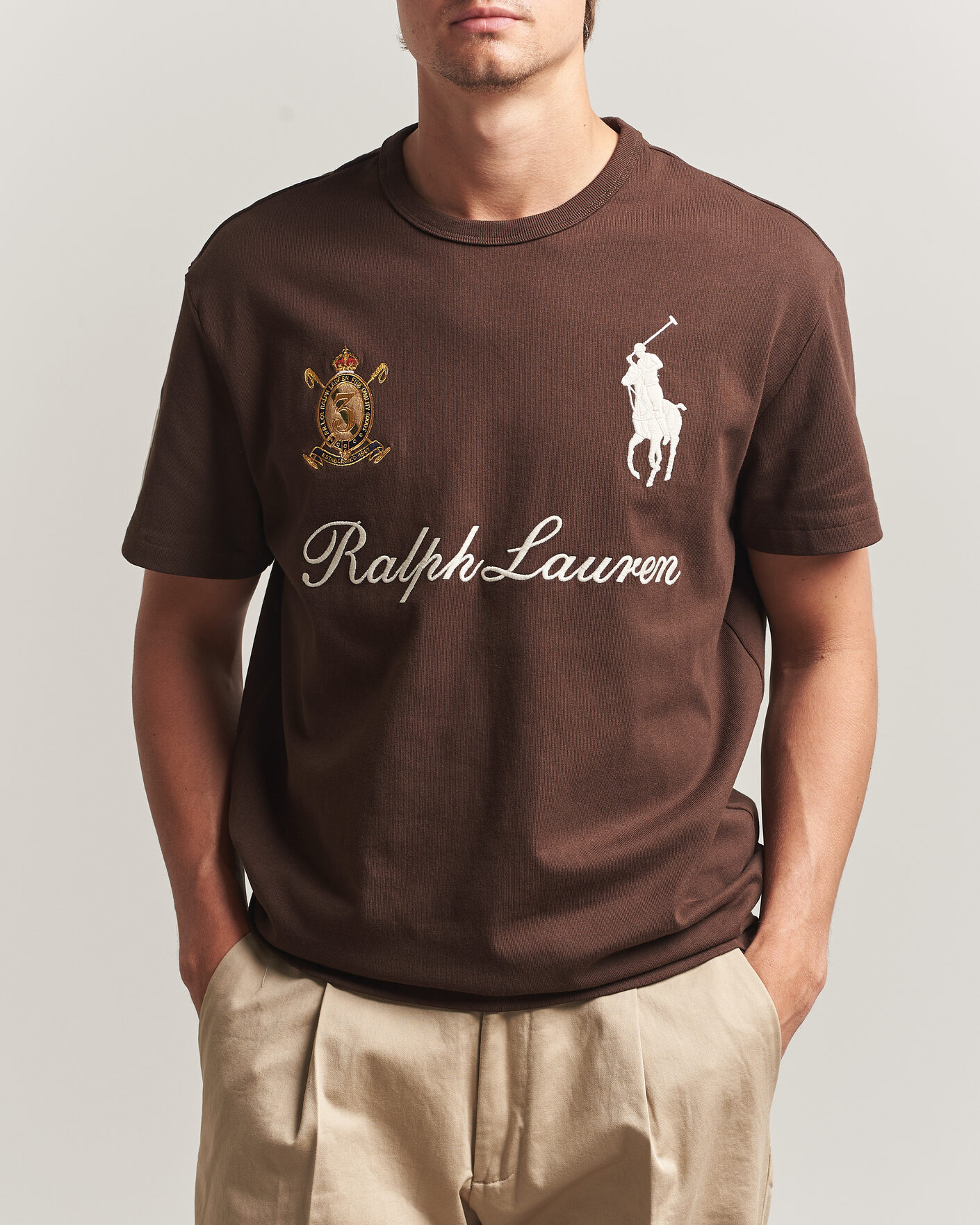 Herren | T-Shirts | Polo Ralph Lauren | Classic Fit Team T-shirt Nutmeg Brown