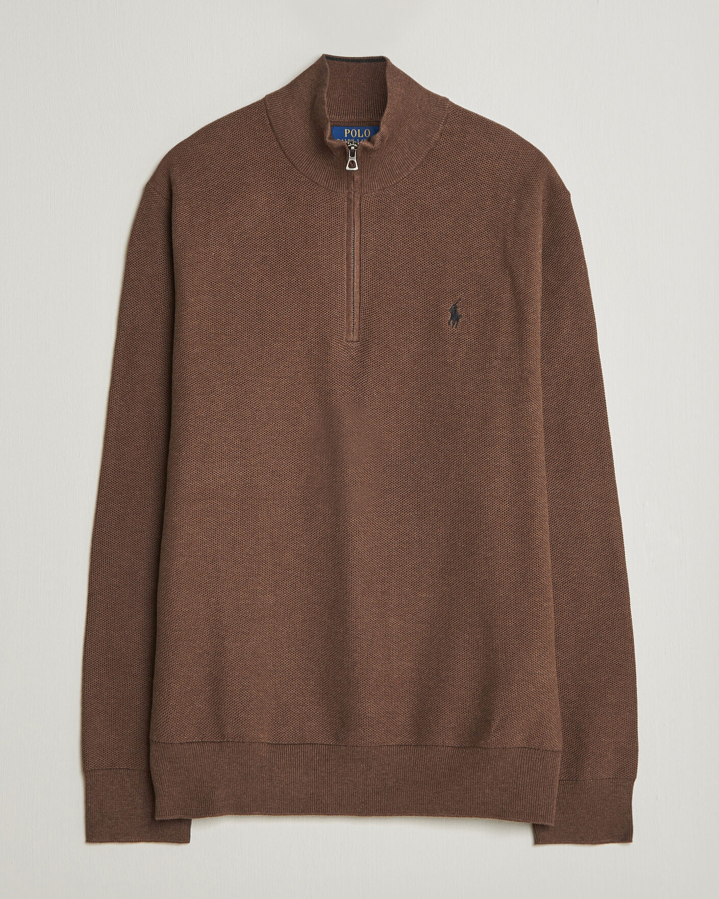 Herren | Pullover | Polo Ralph Lauren | Textued Half-Zip Nutmeg Brown Heather