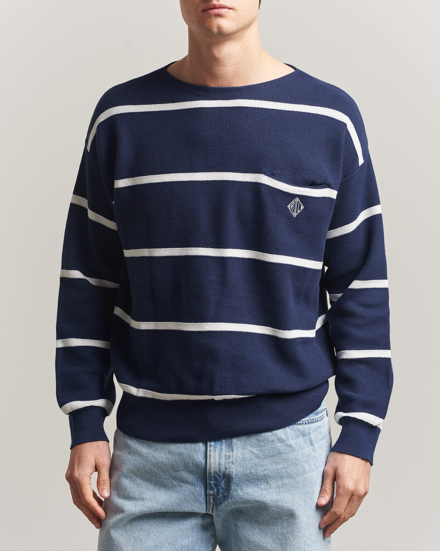 Herren | Pullover | Polo Ralph Lauren | Striped Boat Neck Sweater Navy Combo