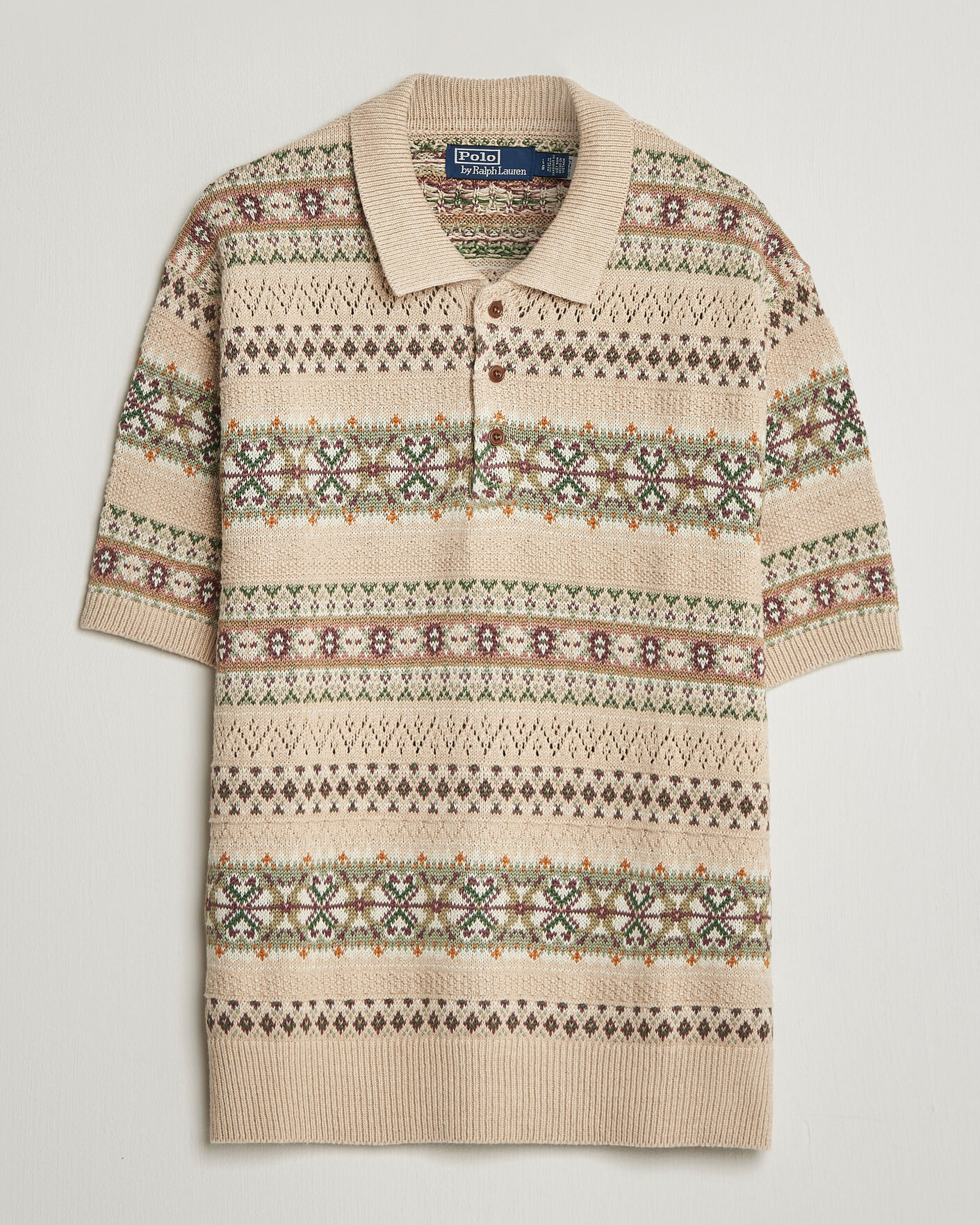 Herren | Poloshirts | Polo Ralph Lauren | Cotton/Linen Fairisle Polo Tan Combo