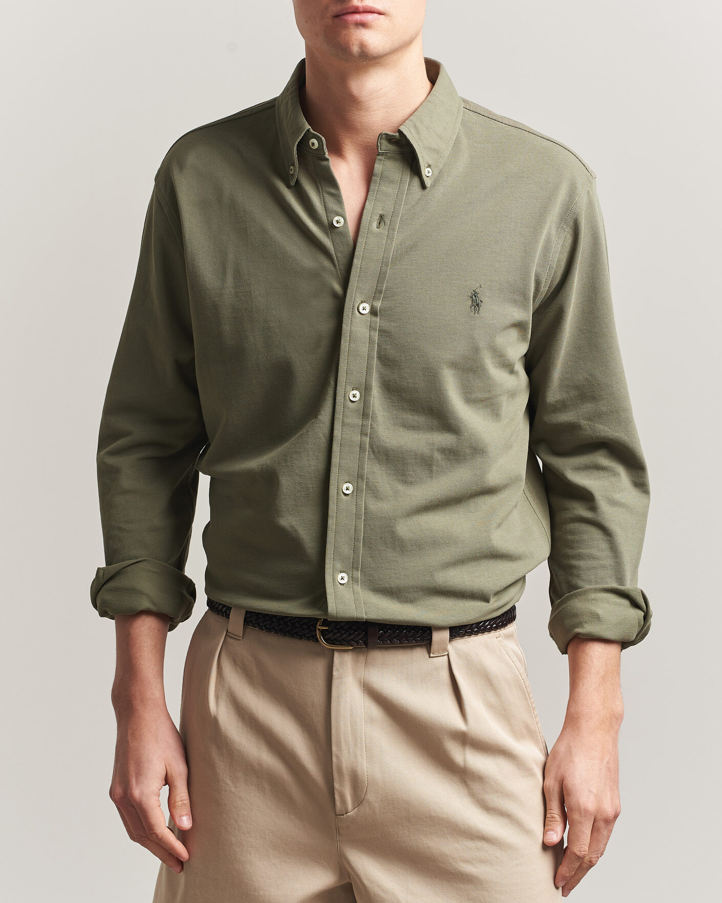 Herren | Hemden | Polo Ralph Lauren | Featherweight Mesh Shirt Cruise Olive