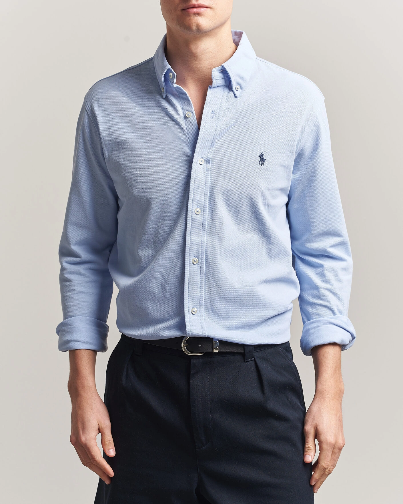 Herren | Hemden | Polo Ralph Lauren | Featherweight Mesh Shirt Pebble Blue
