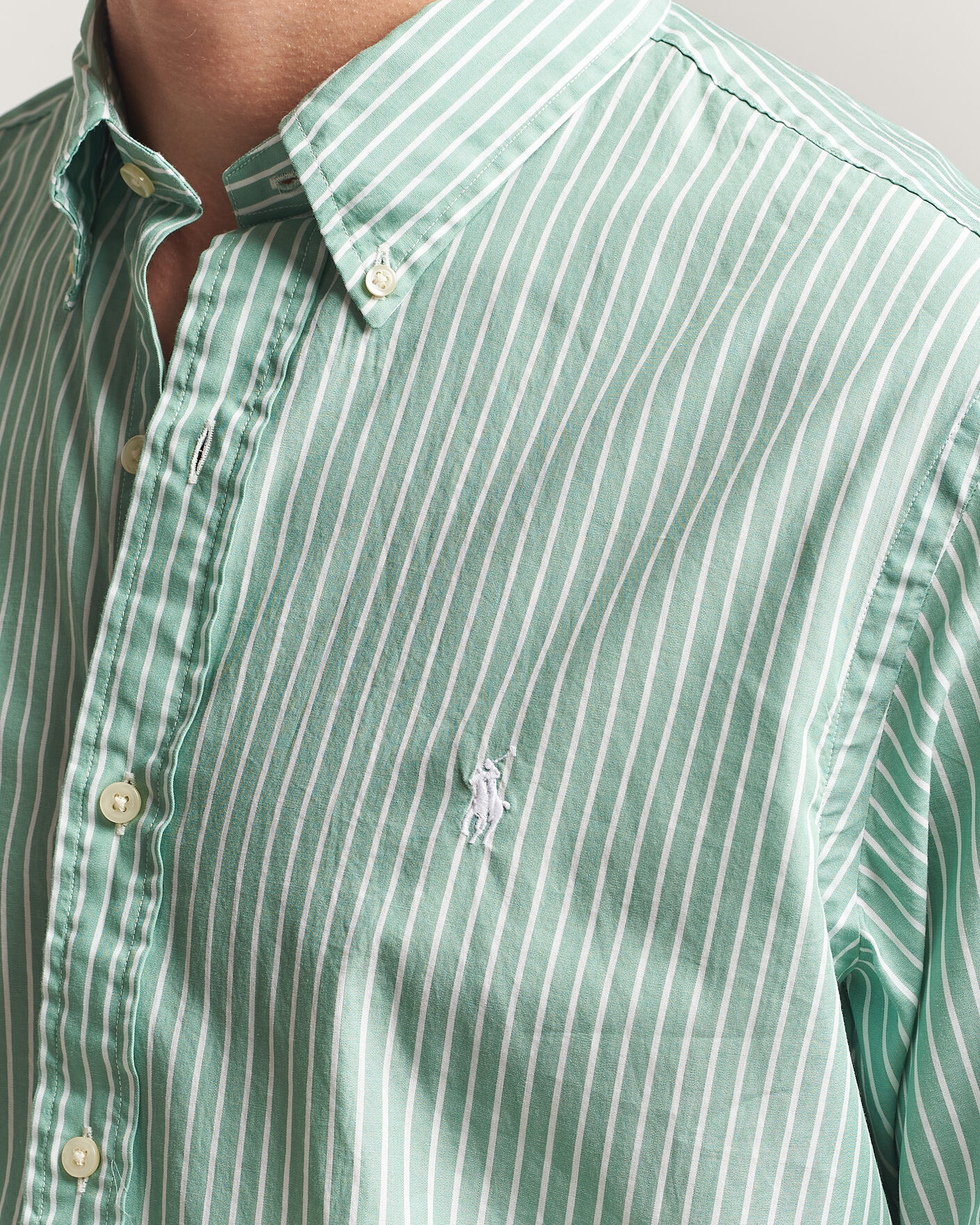 Herren | Hemden | Polo Ralph Lauren | Custom Fit Stripe Poplin Shirt Faded Mint