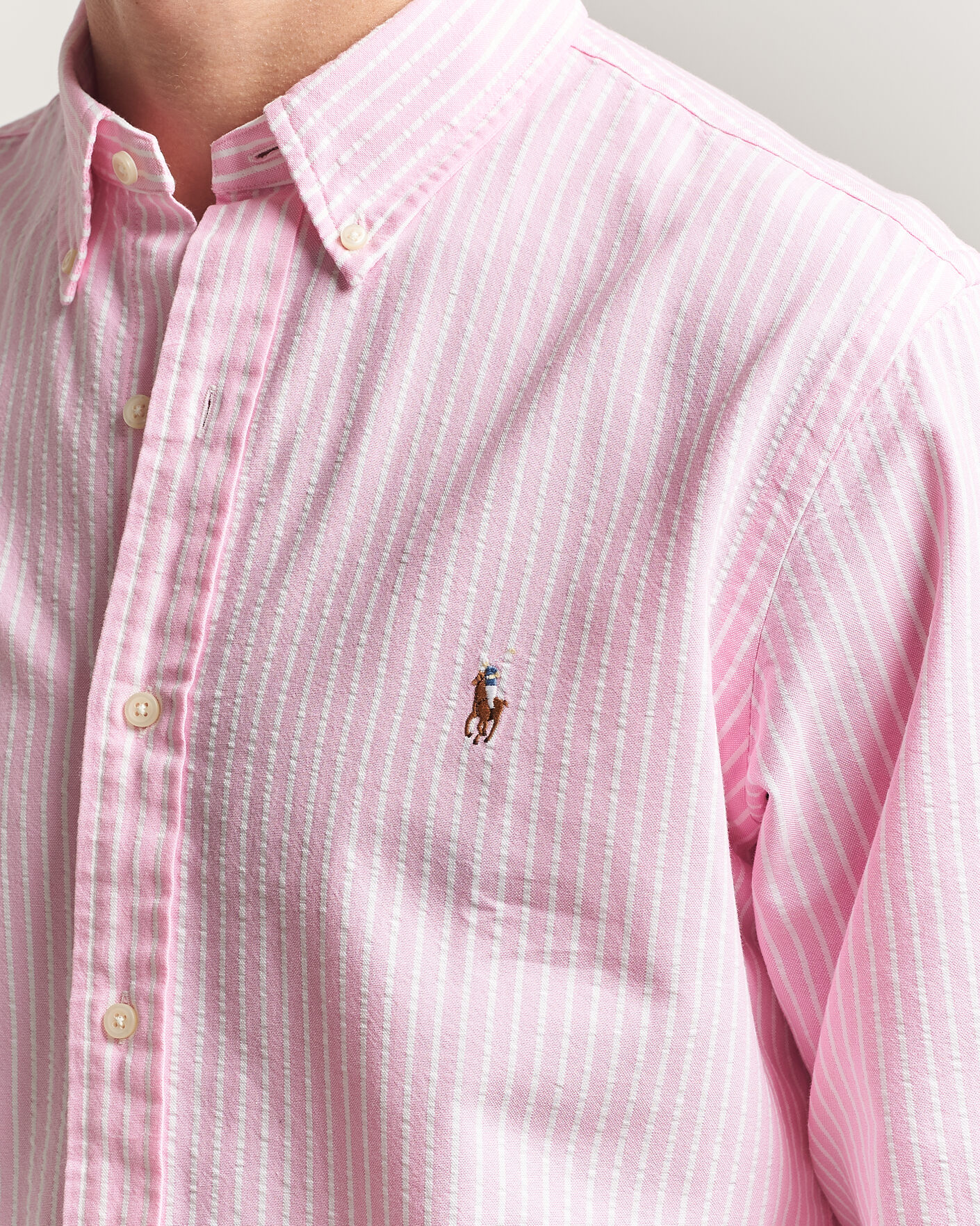 Herren | Hemden | Polo Ralph Lauren | Custom Fit Seersucker/Oxford Stripe Shirt New Rose
