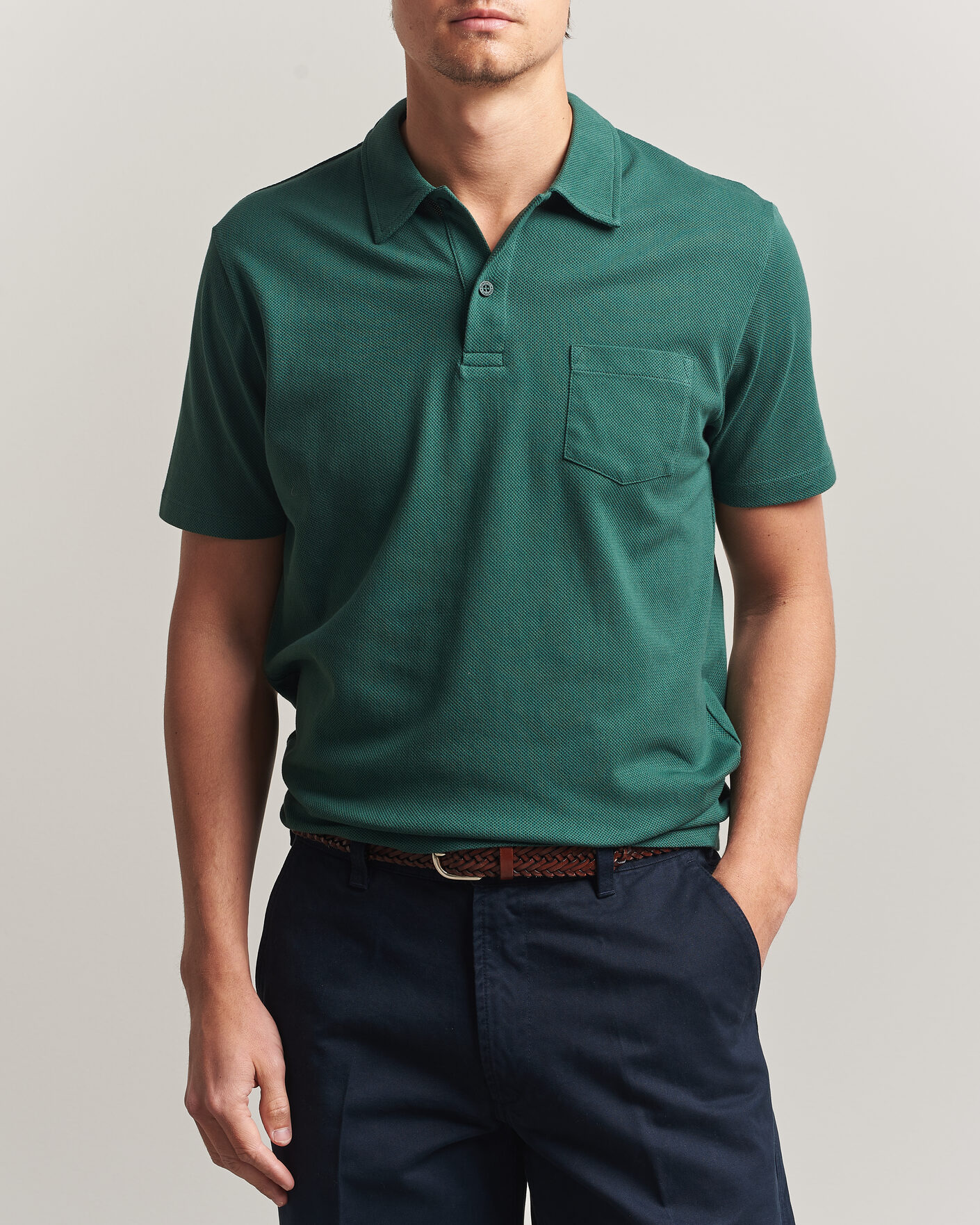 Herren | Poloshirts | Sunspel | Riviera Polo Shirt Forest Green