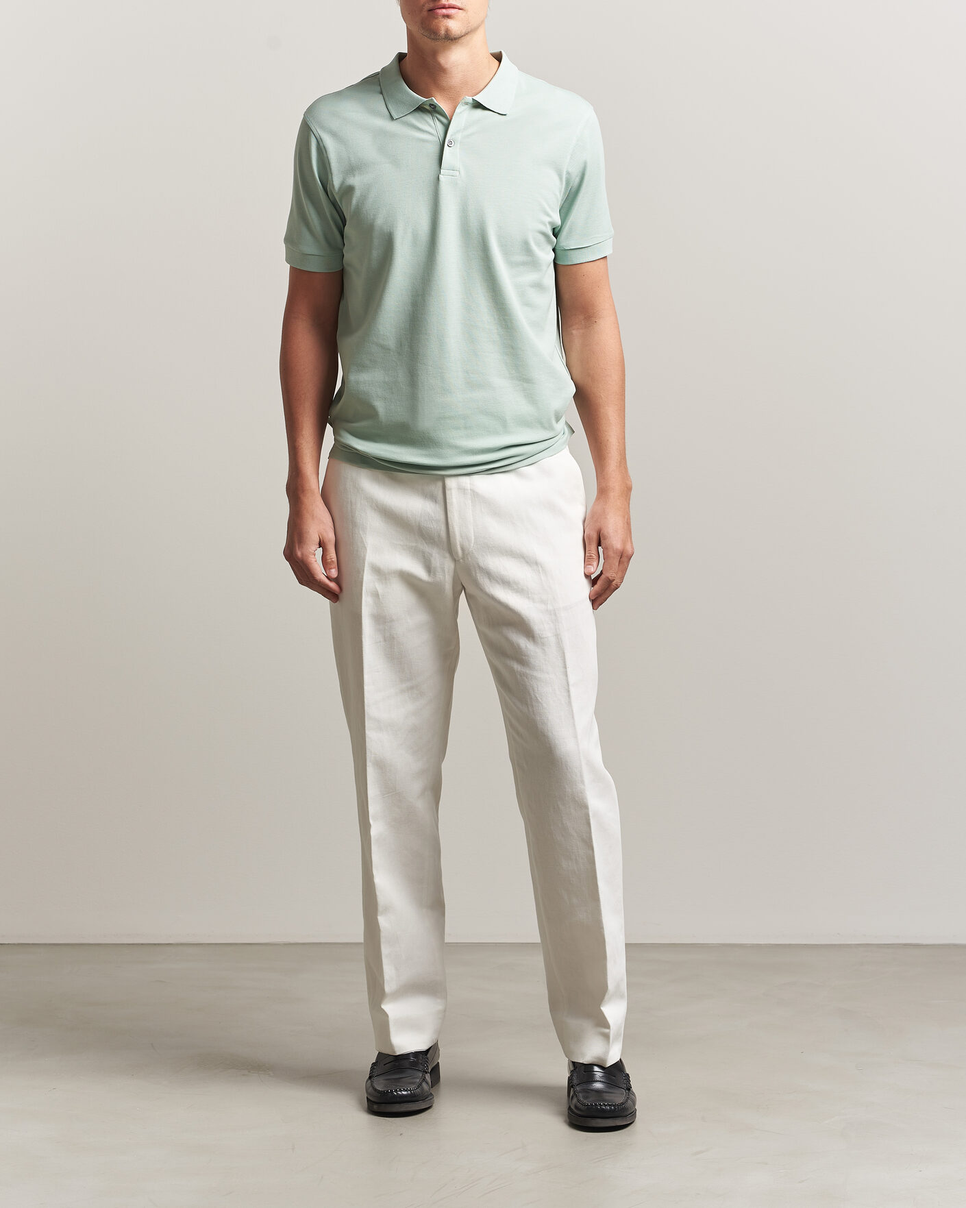 Herren | Poloshirts | Sunspel | Short Sleeve Pique Polo Laurel Green