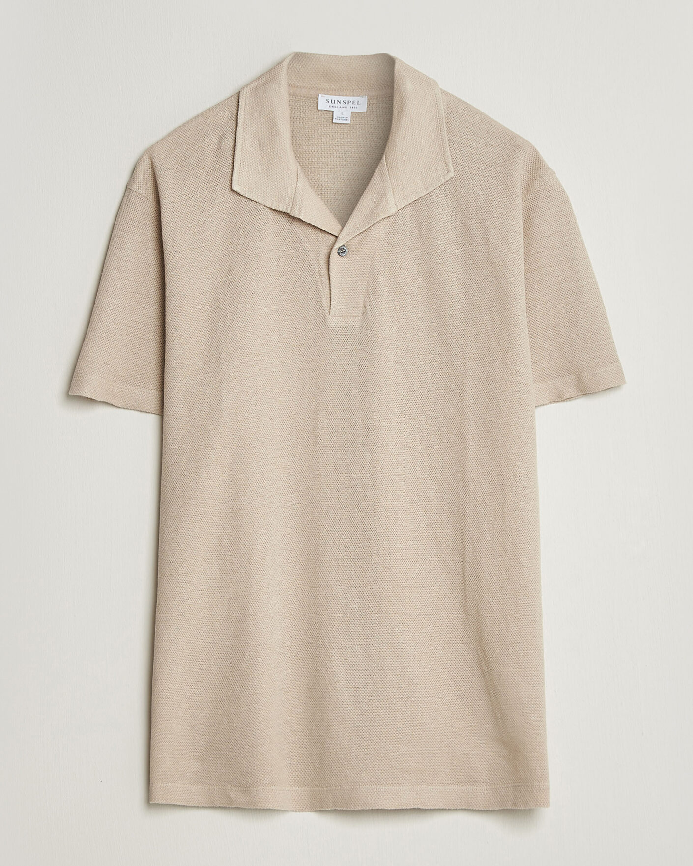Herren | Poloshirts | Sunspel | Linen Pique Polo Hazelwood