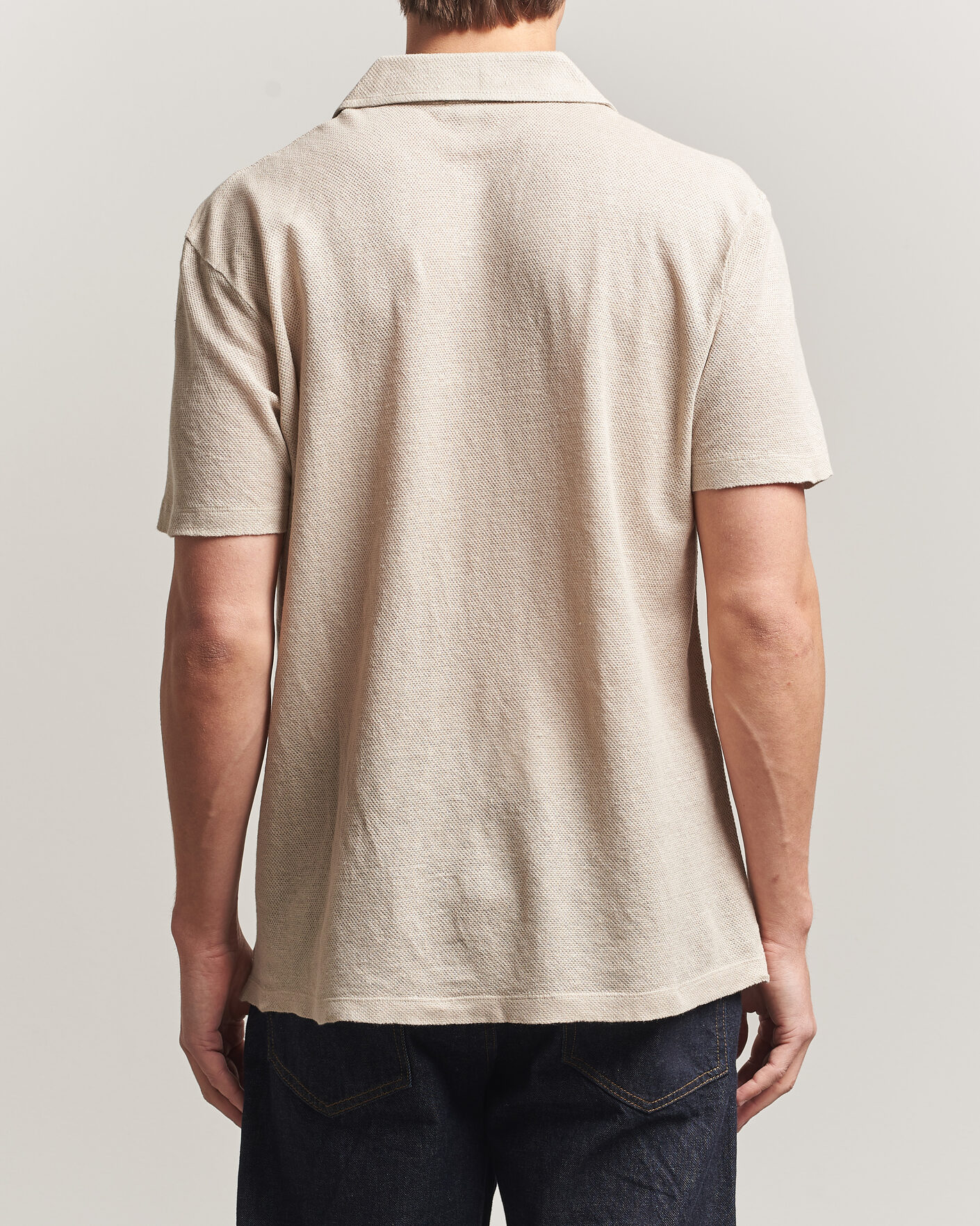 Herren | Poloshirts | Sunspel | Linen Pique Polo Hazelwood
