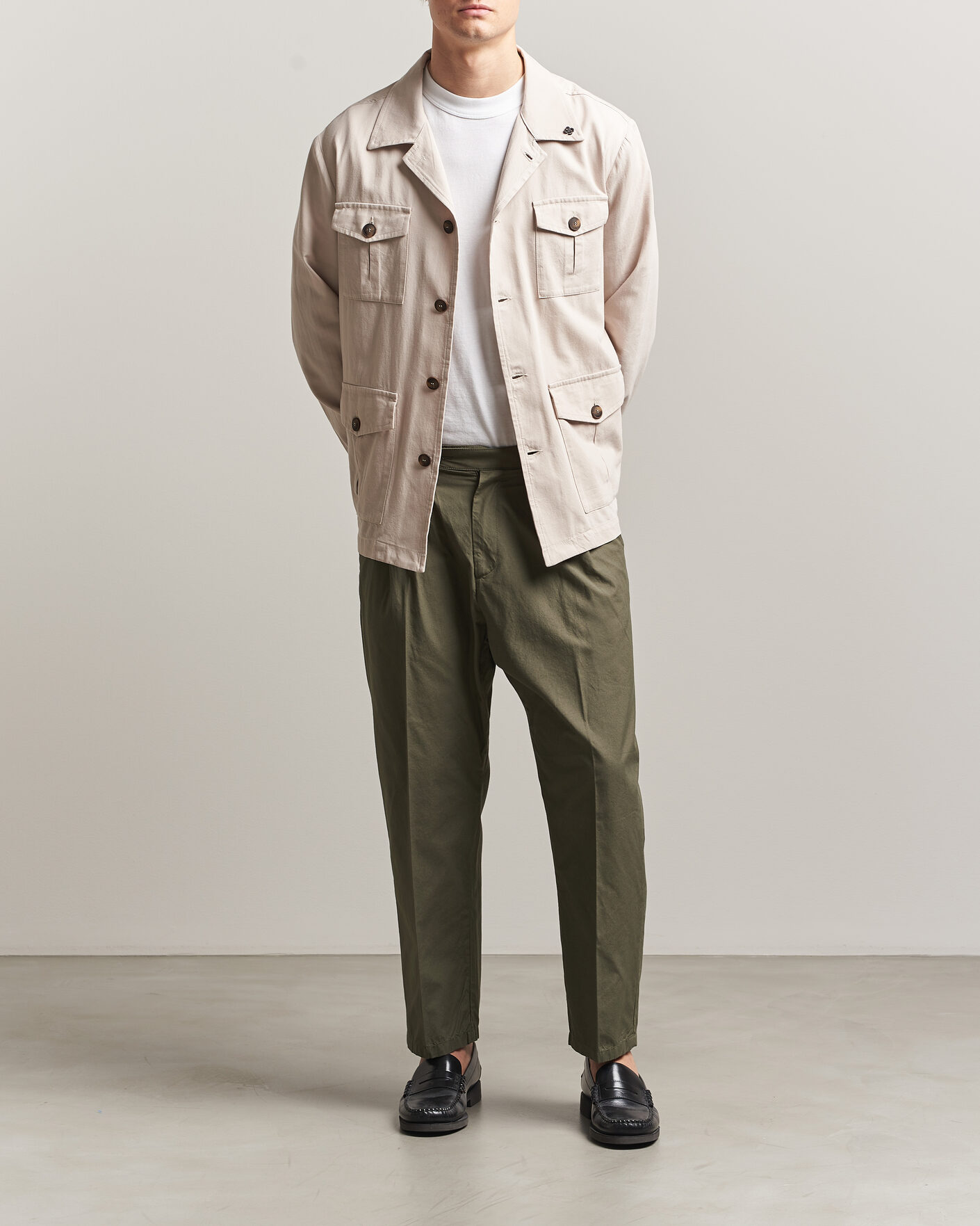 Herren | Hosen | Massimo Alba | Stan Pleated Chinos Military