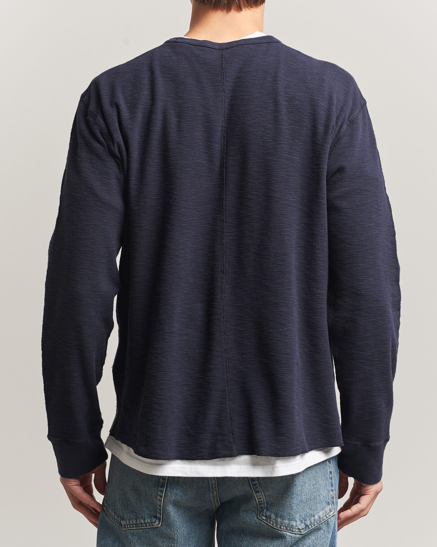 Herren | T-Shirts | Sunflower | Long Sleeve Waffle Tee Navy