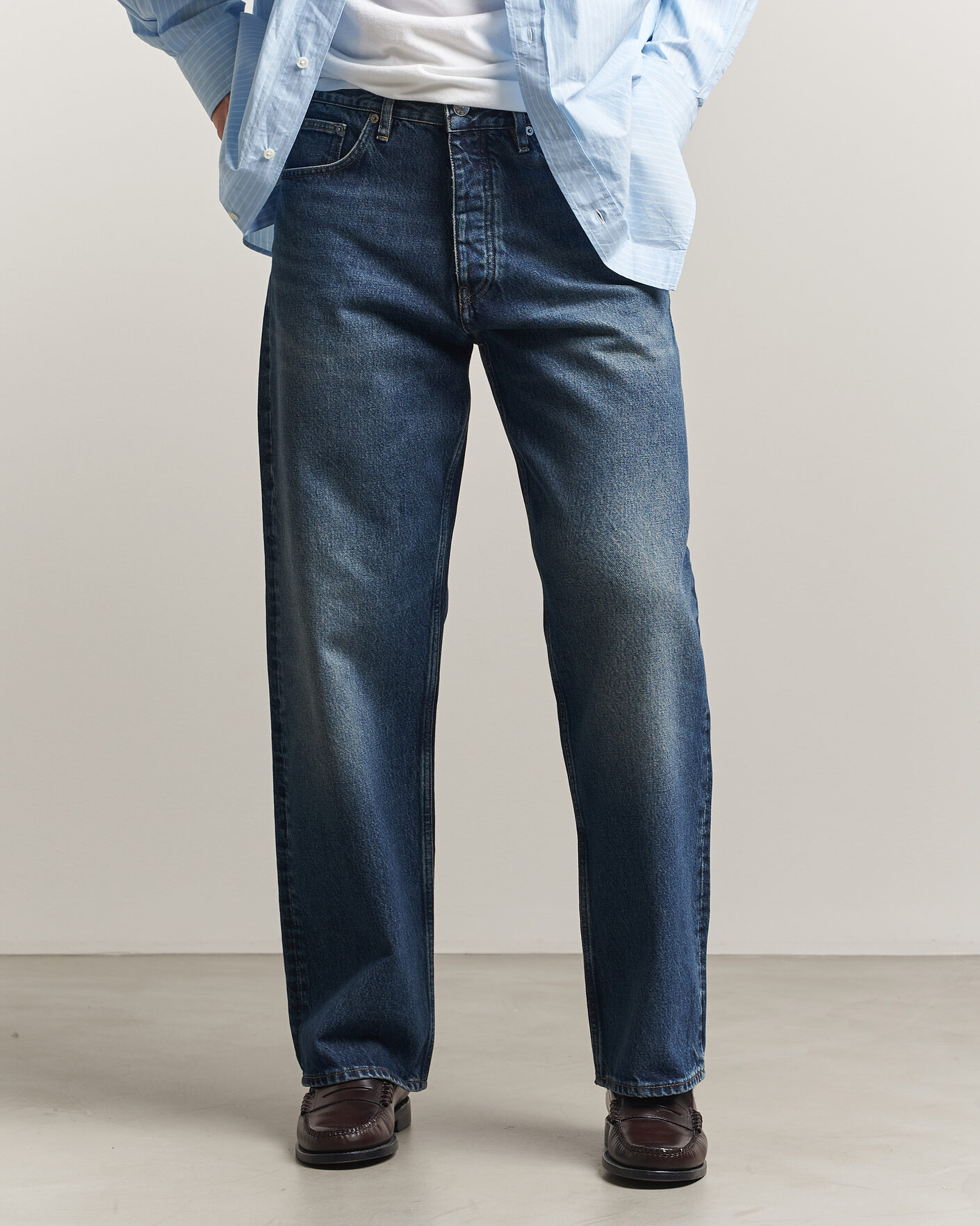 Herren | Jeans | Sunflower | Loose Jeans Dark Blue Worn