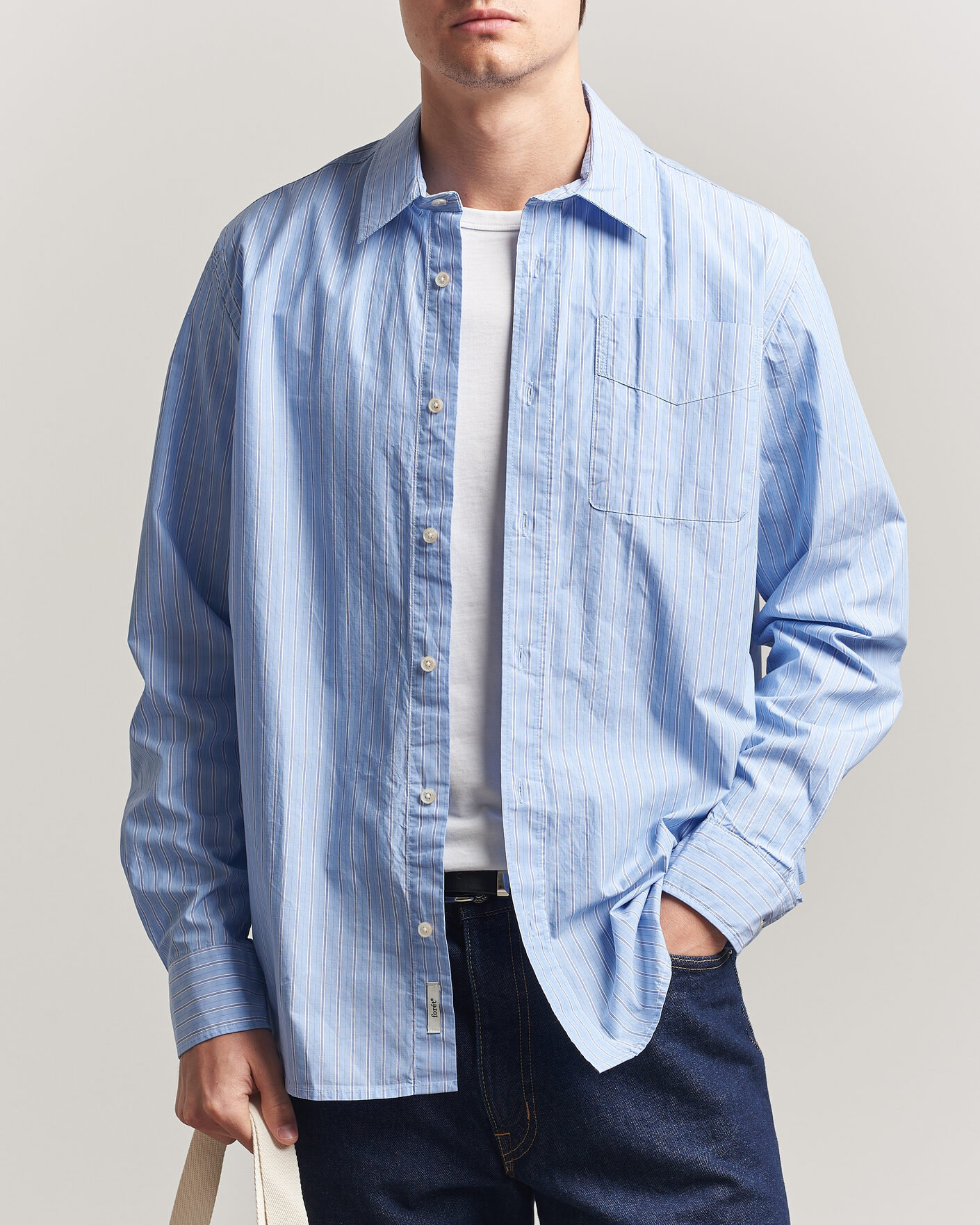 Herren | Hemden | Forét | Maple Regular Fit Poplin Shirt Light Blue