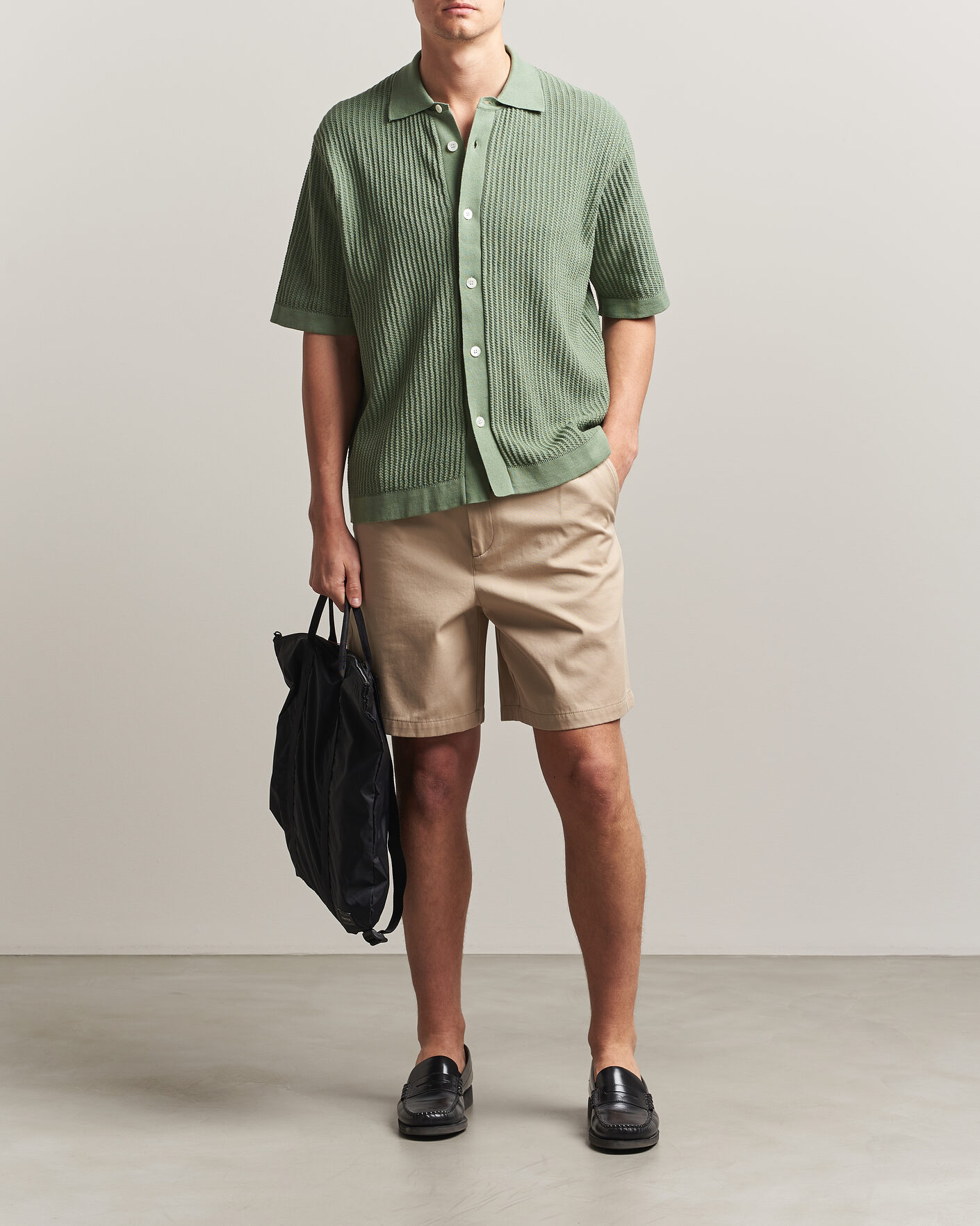 Herren | Hemden | Forét | Barrow Short Sleeve Knitted Cotton Shirt Green Oxide