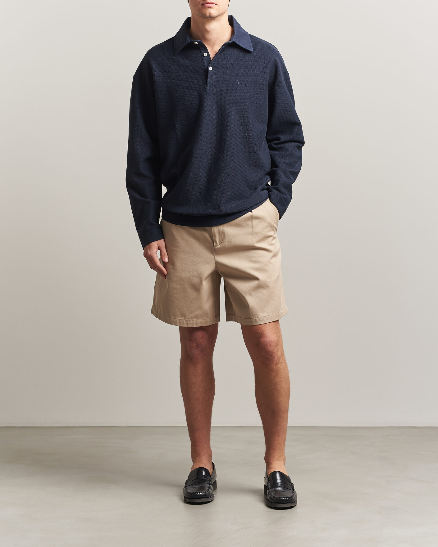 Herren | Pullover | Forét | Herb Textured Knit Polo Navy