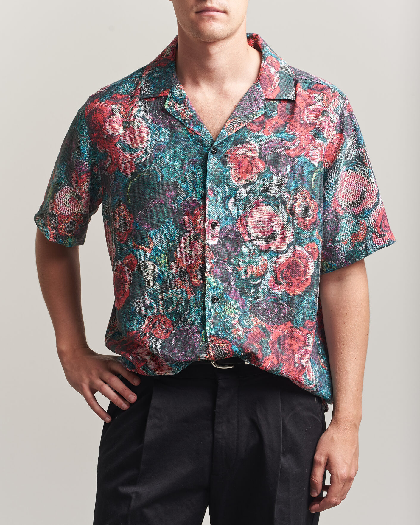 Herren | Hemden | LES DEUX | Bouquet AOP Short Sleeve Shirt Multi