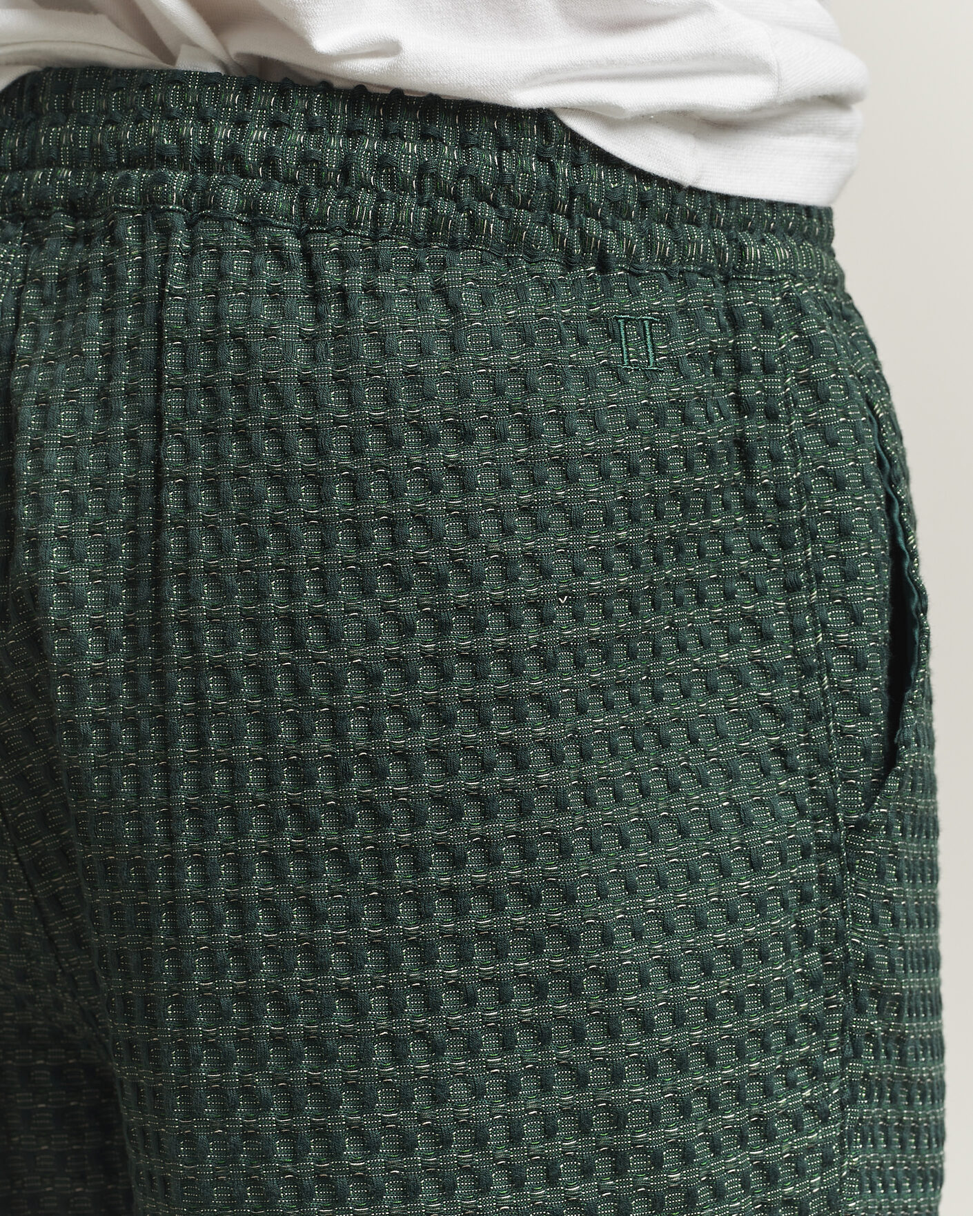 Herren | Hosen | LES DEUX | Check Seersucker Casual Pants Pine Green