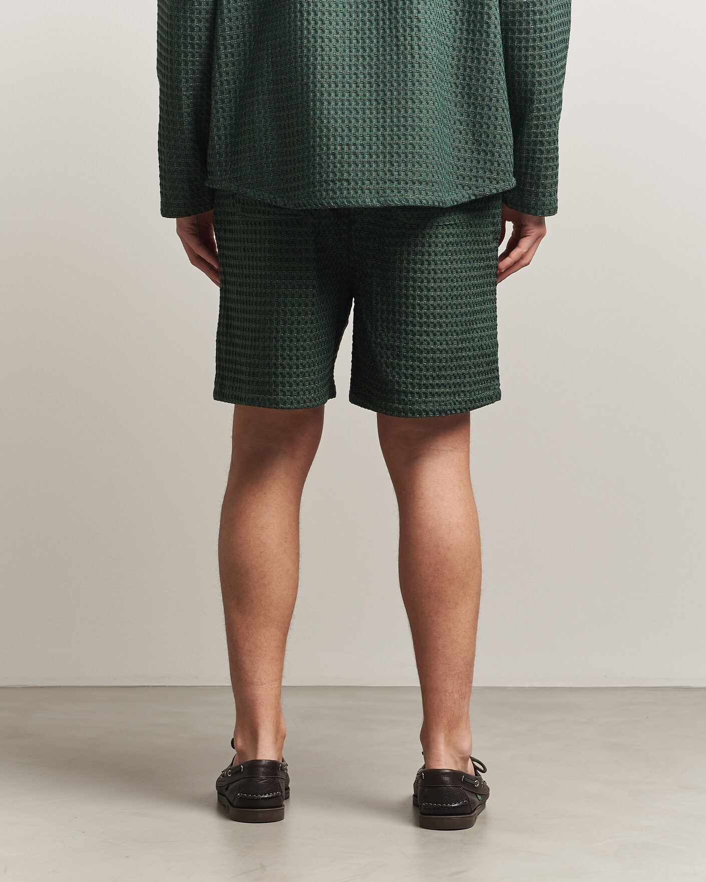 Herren | Shorts | LES DEUX | Check Seersucker Casual Shorts Pine Green