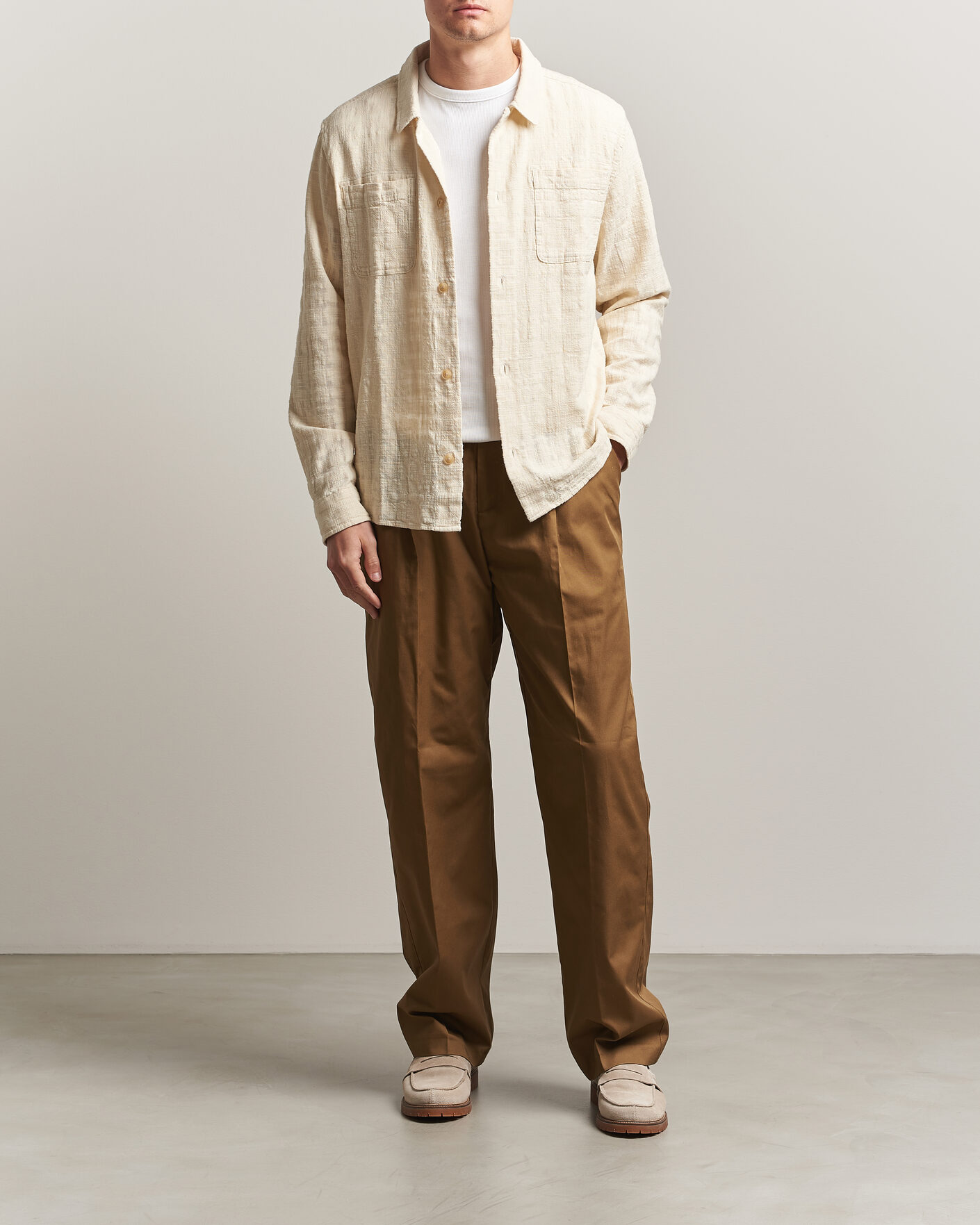 Herren | Hemden | LES DEUX | Textured Slub Overshirt Ivory
