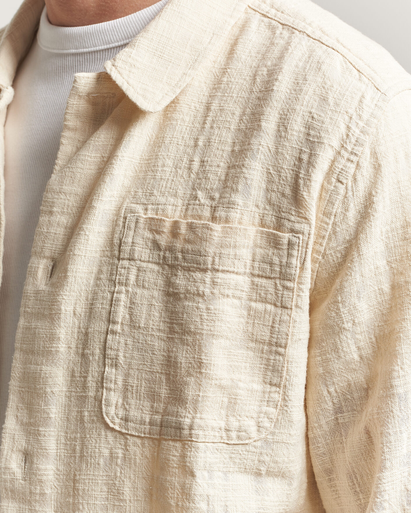 Herren | Hemden | LES DEUX | Textured Slub Overshirt Ivory
