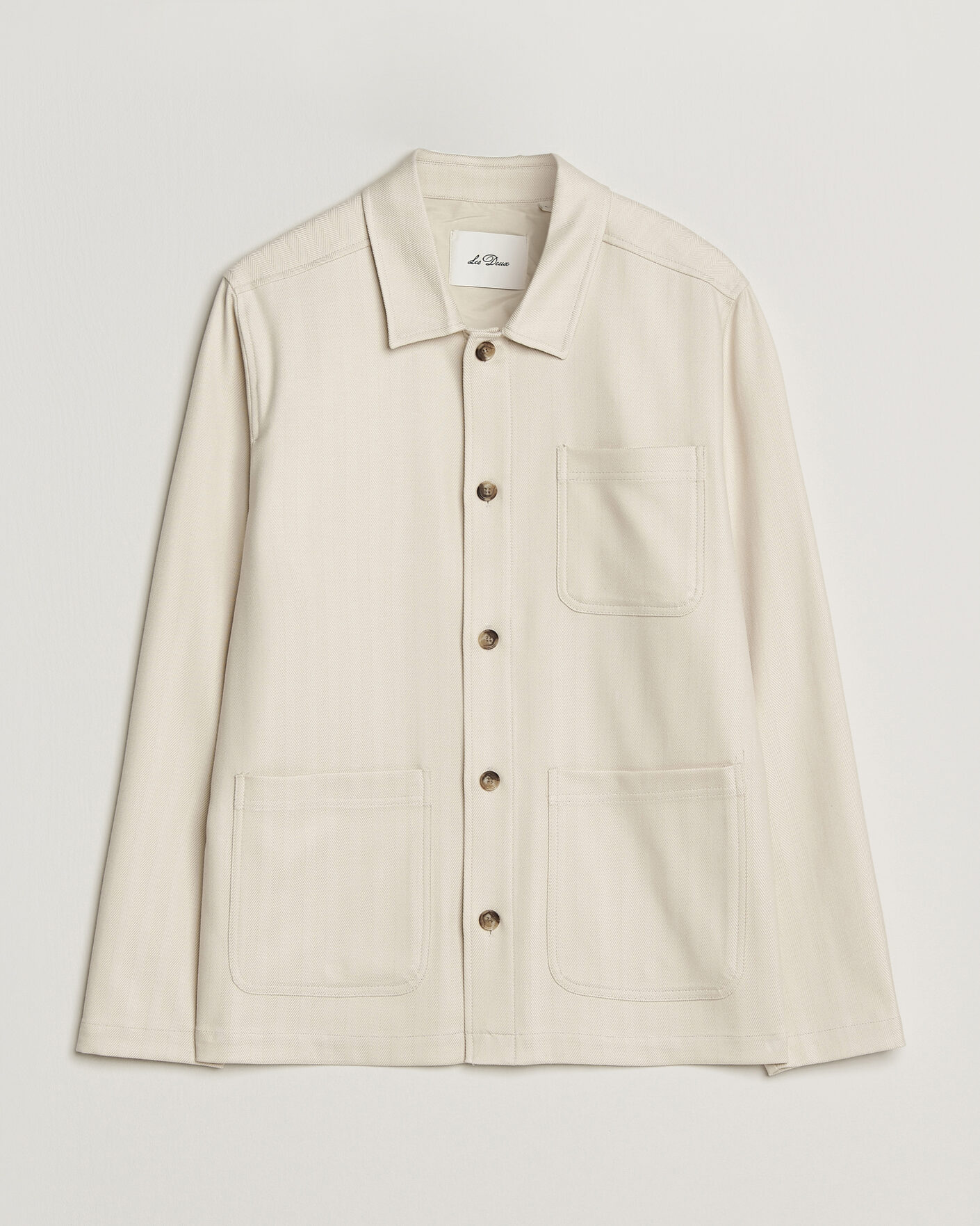 Herren | Hemden | LES DEUX | Herringbone Overshirt Ivory
