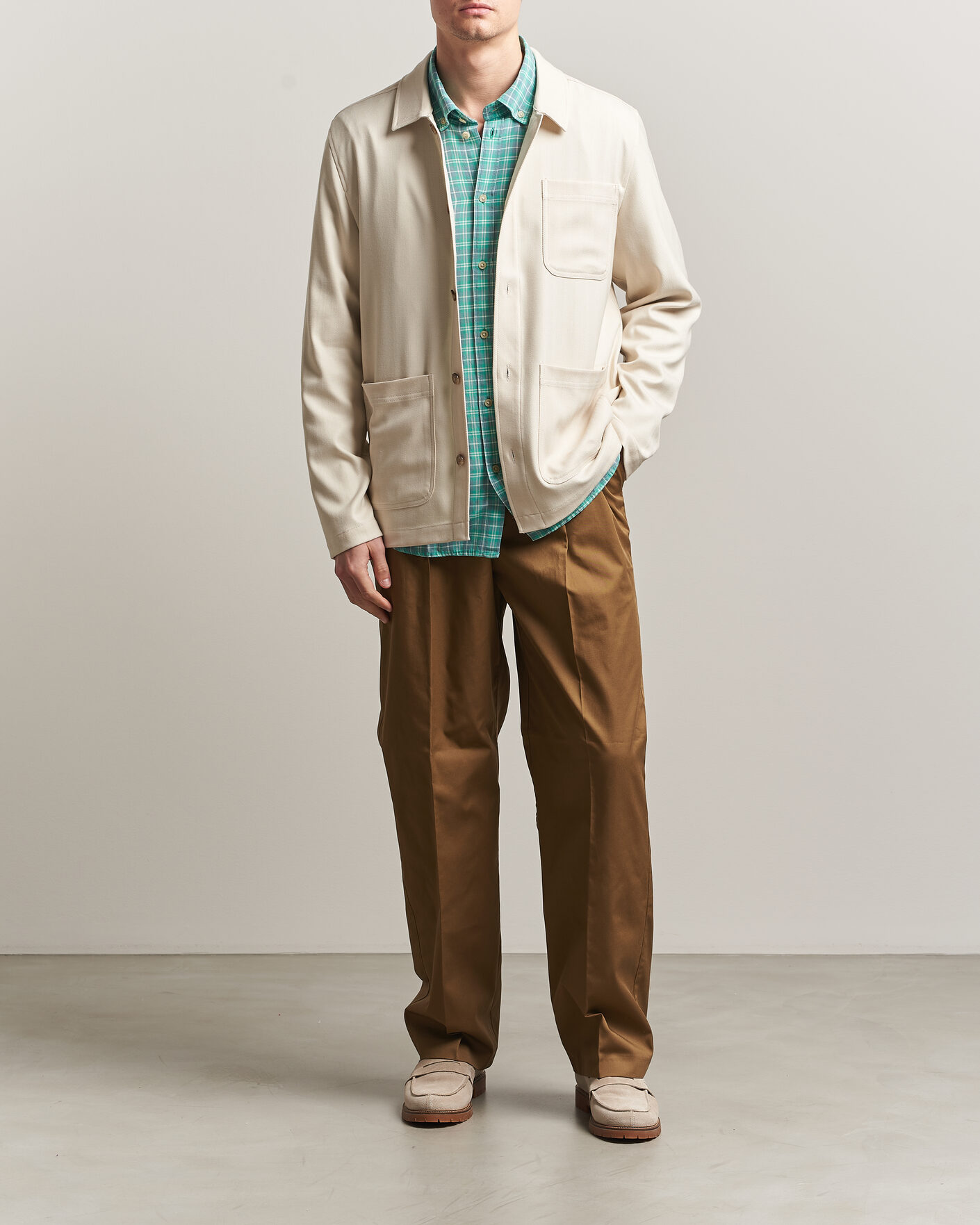 Herren | Hemden | LES DEUX | Herringbone Overshirt Ivory