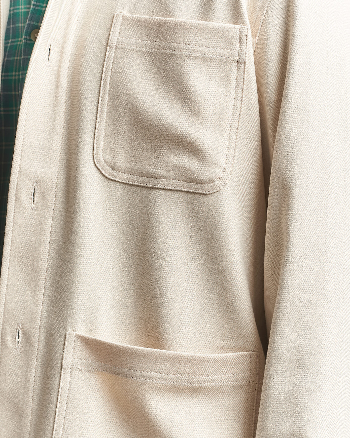 Herren | Hemden | LES DEUX | Herringbone Overshirt Ivory