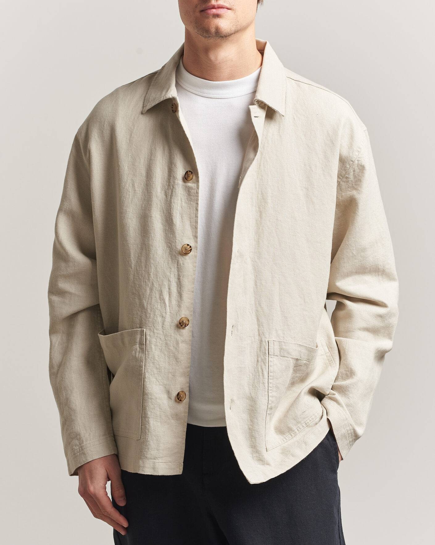 Herren | Hemden | LES DEUX | Linen Overshirt Light Sand