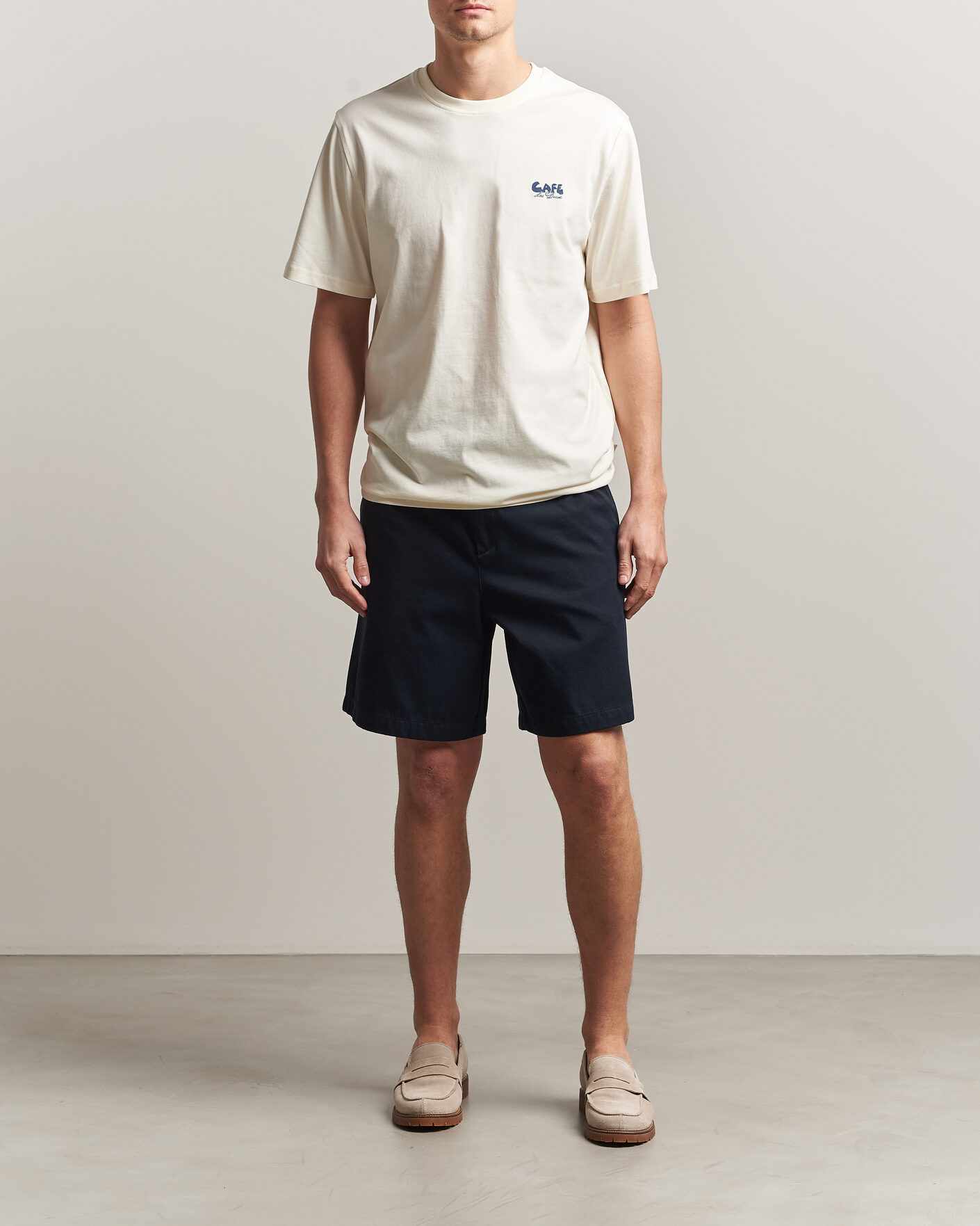 Herren | T-Shirts | LES DEUX | Café Backprint T-Shirt Light Ivory