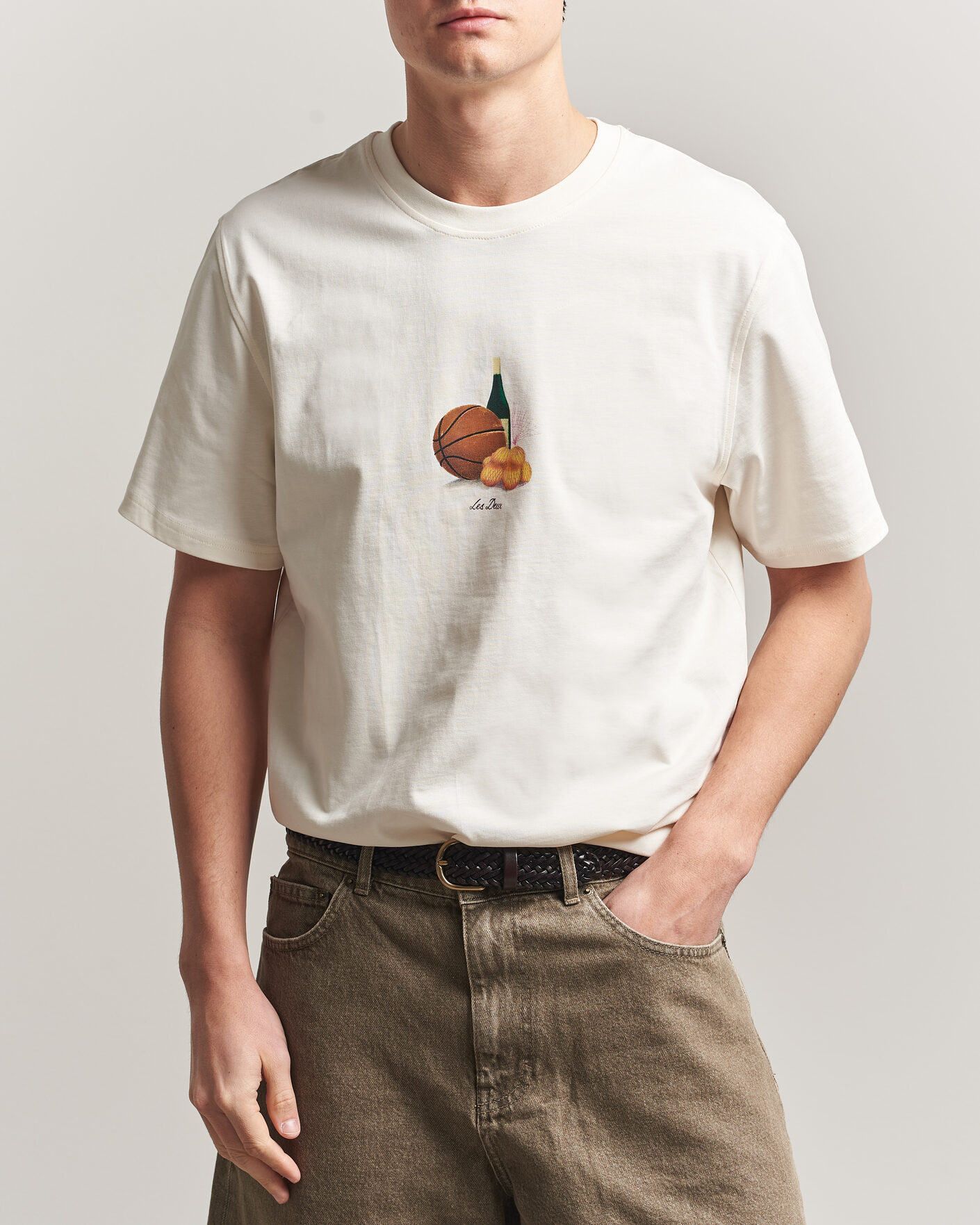 Herren | T-Shirts | LES DEUX | Lemons Printed T-Shirt Eggnog White