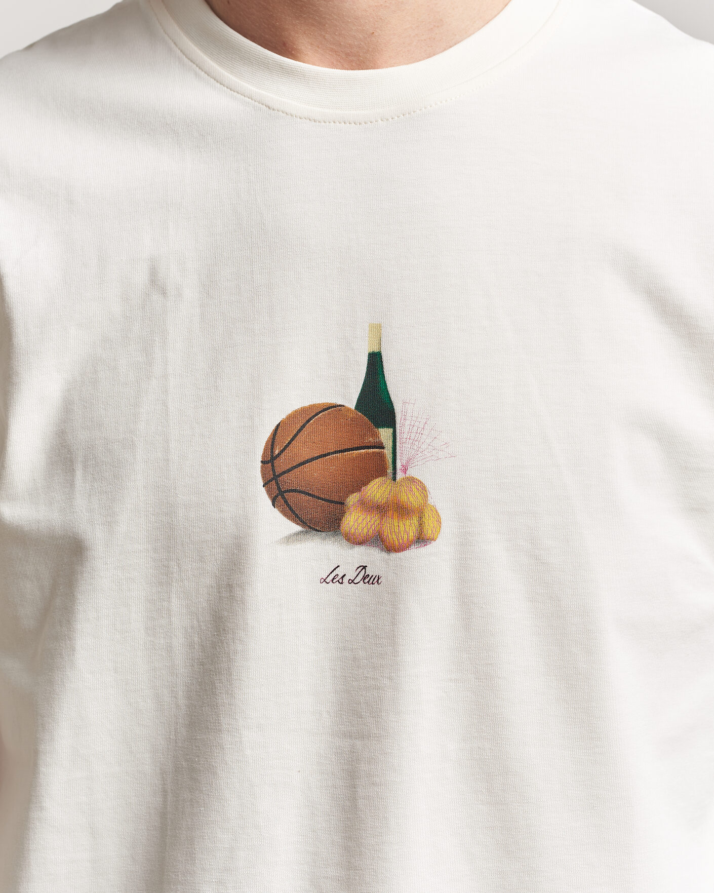 Herren | T-Shirts | LES DEUX | Lemons Printed T-Shirt Eggnog White