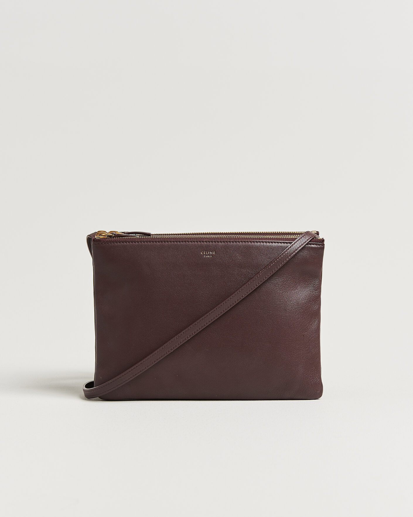 Herren | Pre-Owned & Vintage Bags | Celine Pre-Owned | Trio Bag Medium Leather Burgundy