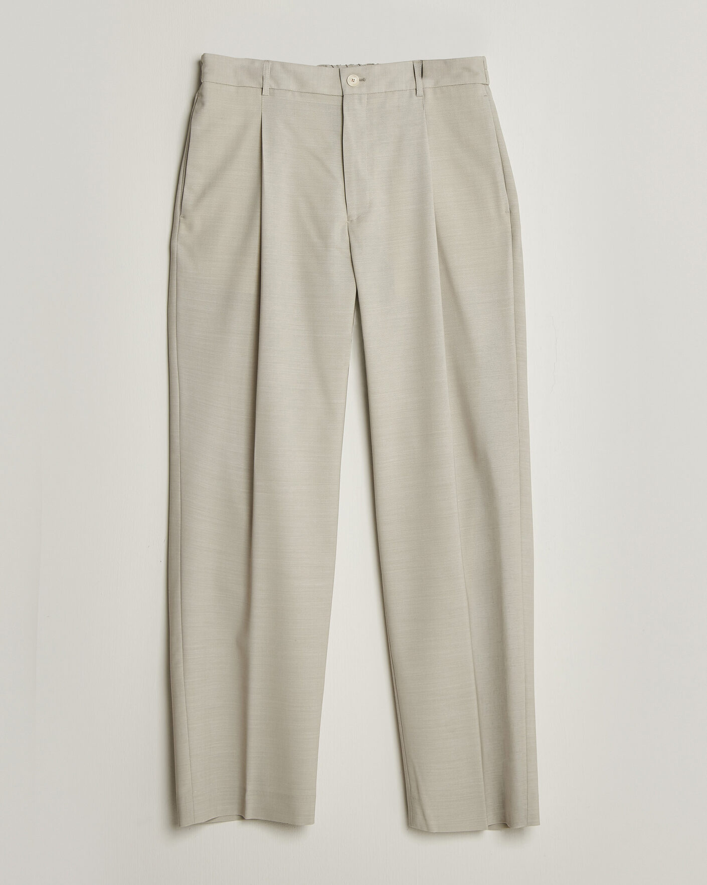 Herren | Hosen | BOSS BLACK | Pat Pleated Wool Trousers Light Beige