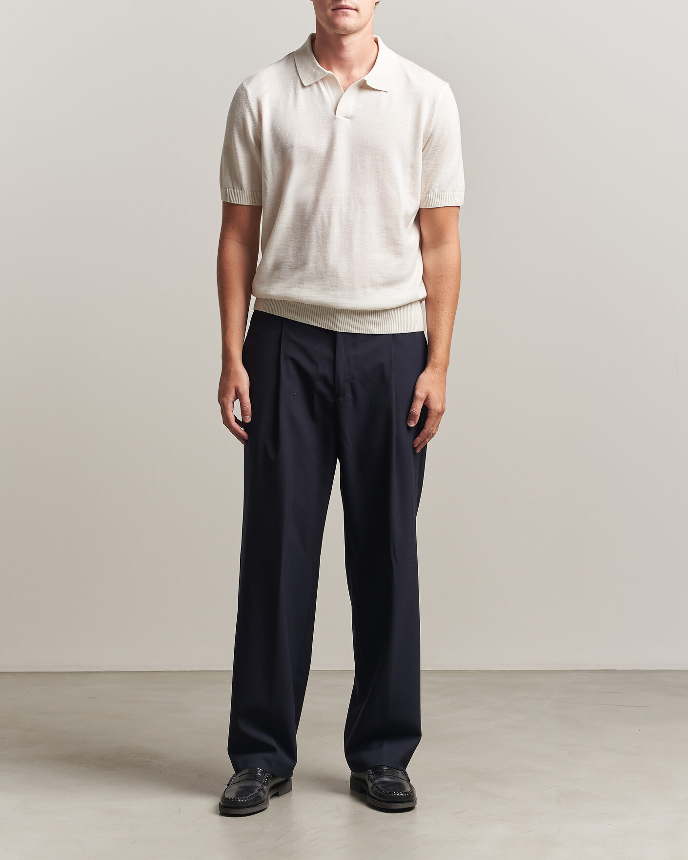 Herren | Hosen | BOSS BLACK | Pat Pleated Wool Trousers Dark Blue