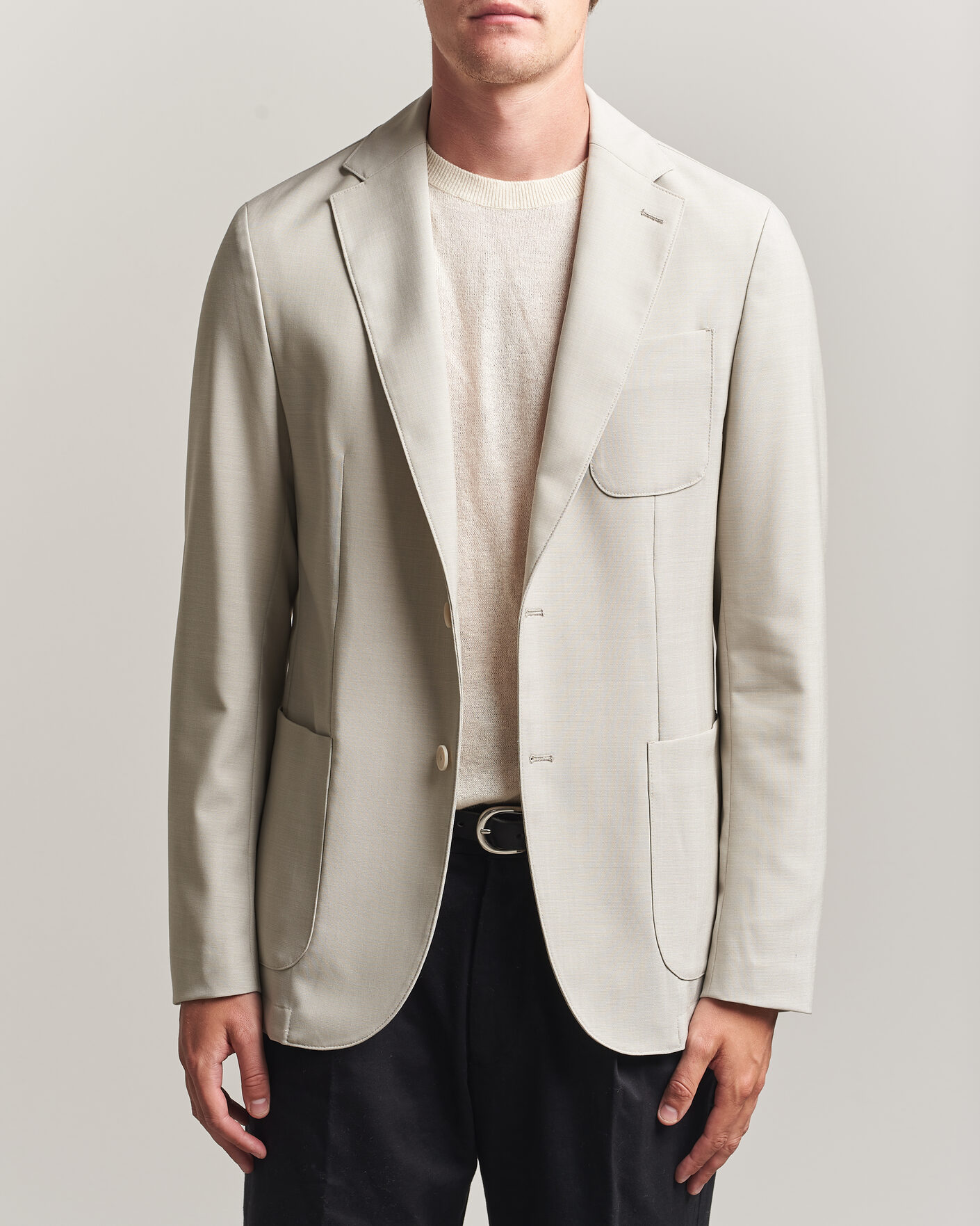 Herren | Sakkos | BOSS BLACK | Hanry Wool Patch Pocket Blazer Light Beige