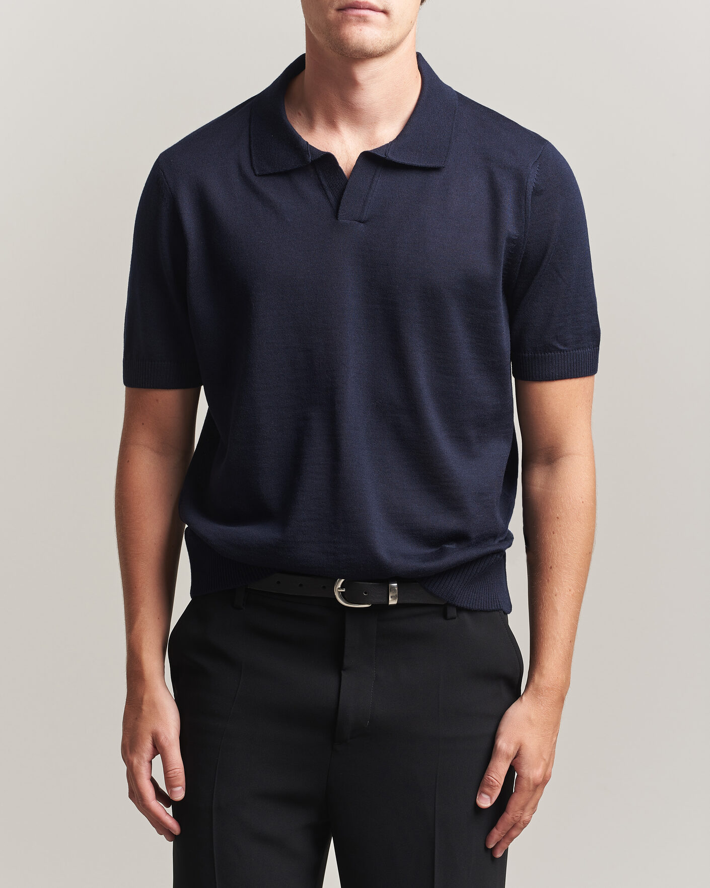 Herren | Poloshirts | BOSS BLACK | Lantoni Knitted Polo Dark Blue