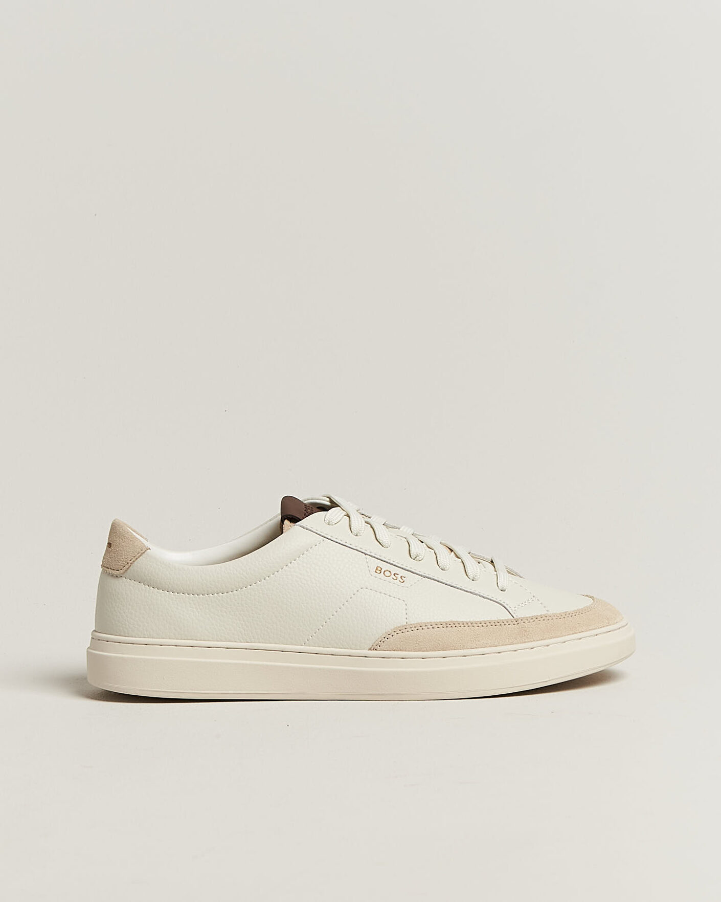 Herren | Sneaker | BOSS BLACK | Kieran Leather/Suede Sneaker Open White