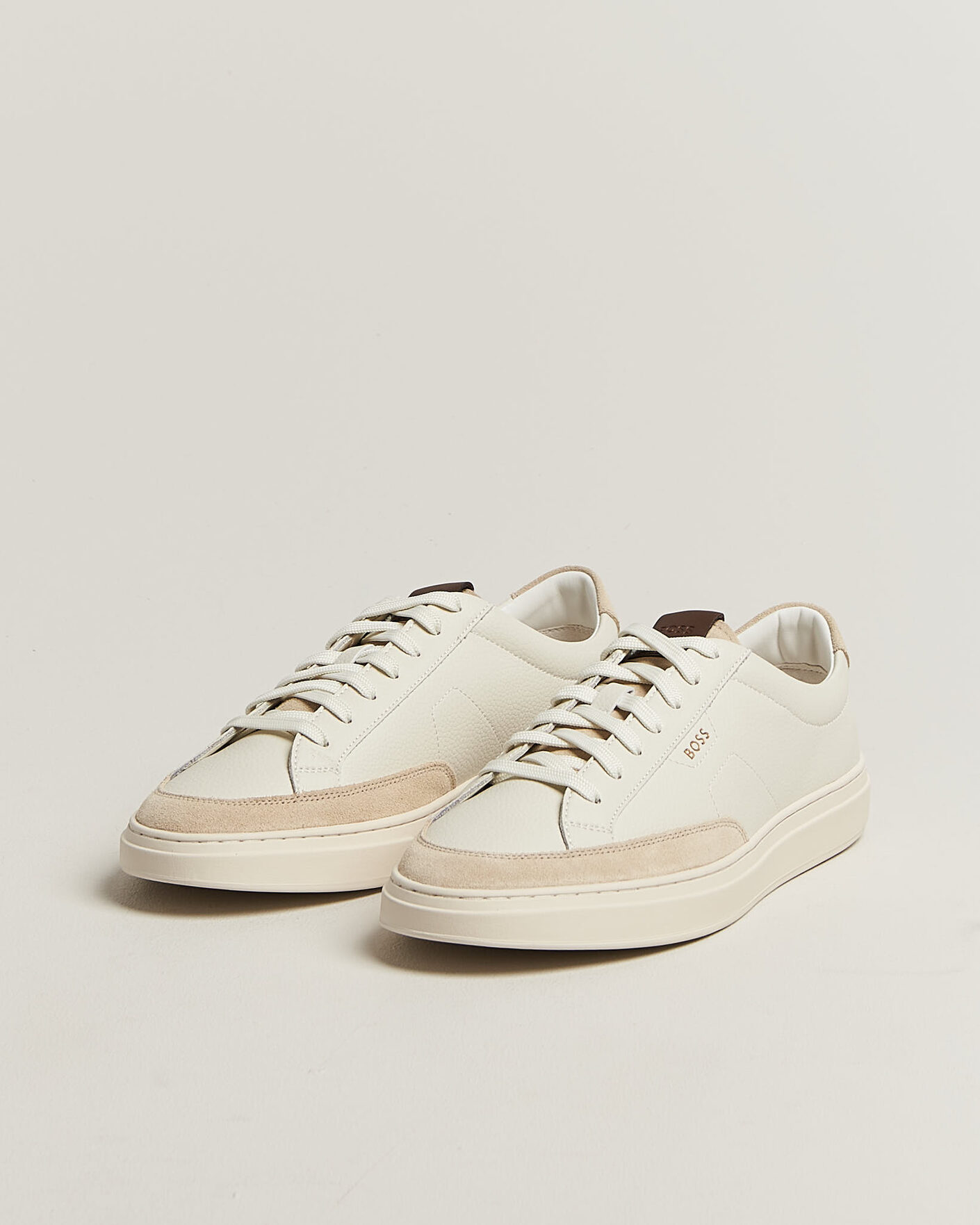 Herren | Sneaker | BOSS BLACK | Kieran Leather/Suede Sneaker Open White