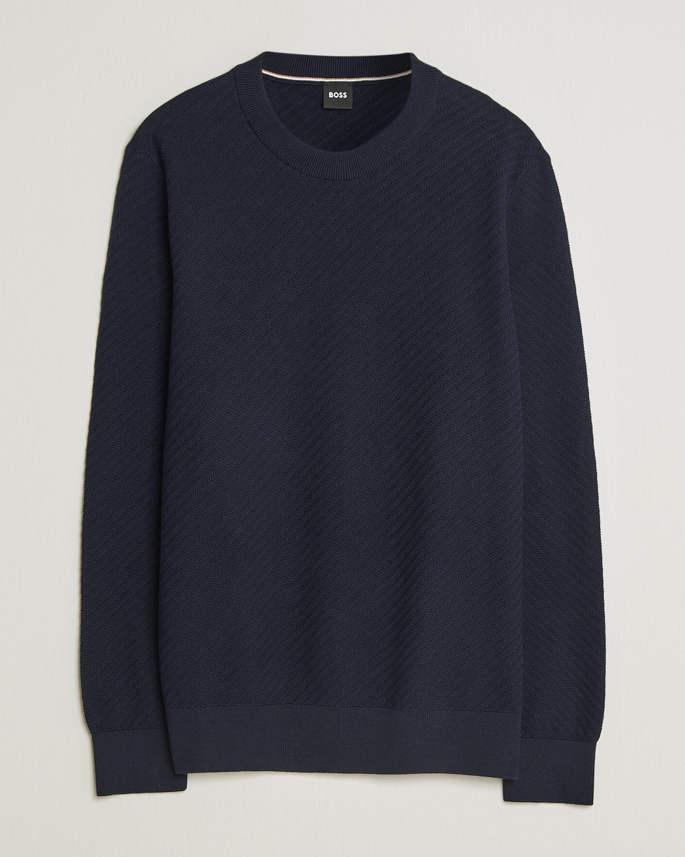 Herren | Pullover | BOSS BLACK | Lofranco Structured Knitted Sweater Dark Blue