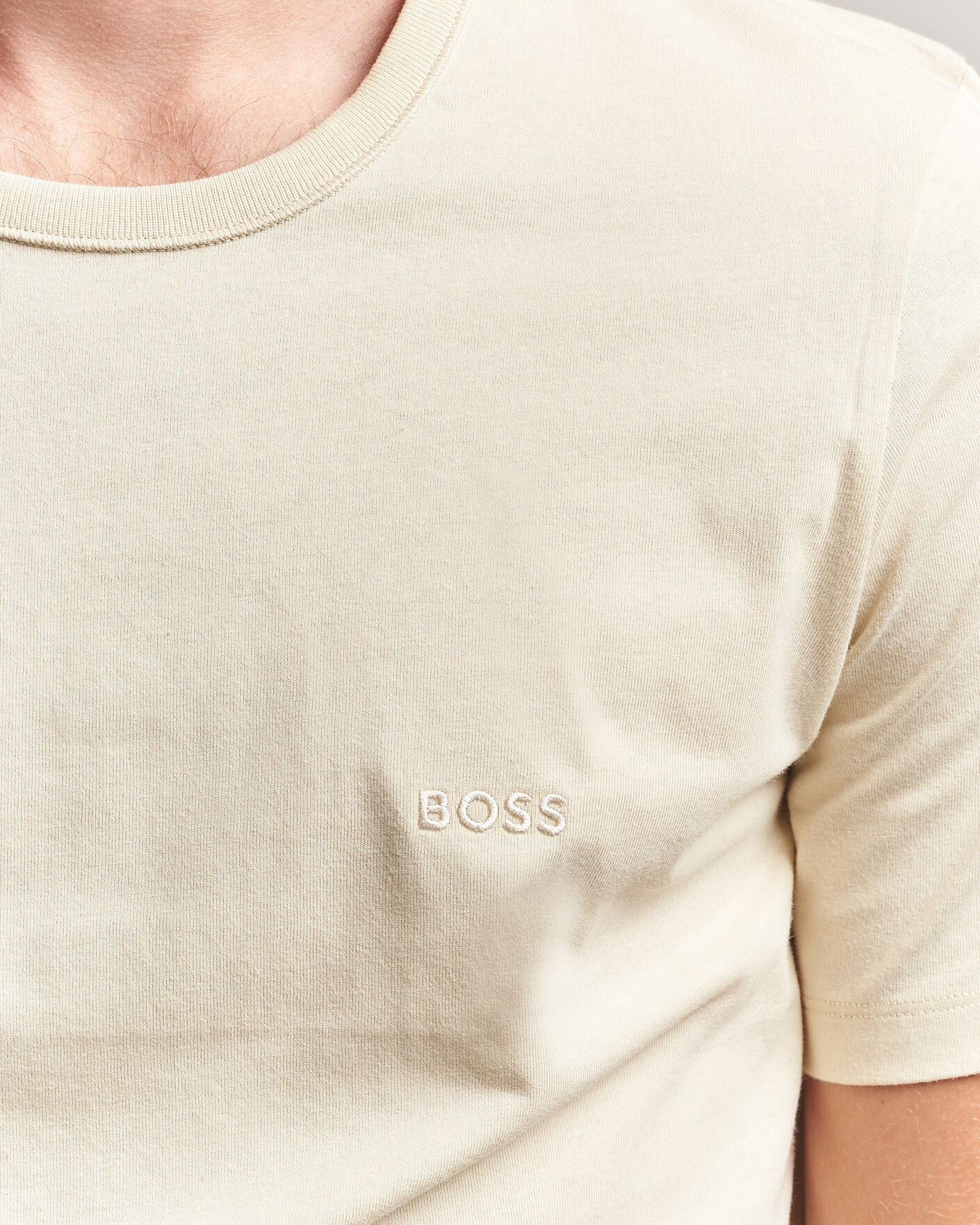 Herren | T-Shirts | BOSS BLACK | 3-Pack Crew Neck T-Shirt White/Beige/Grey