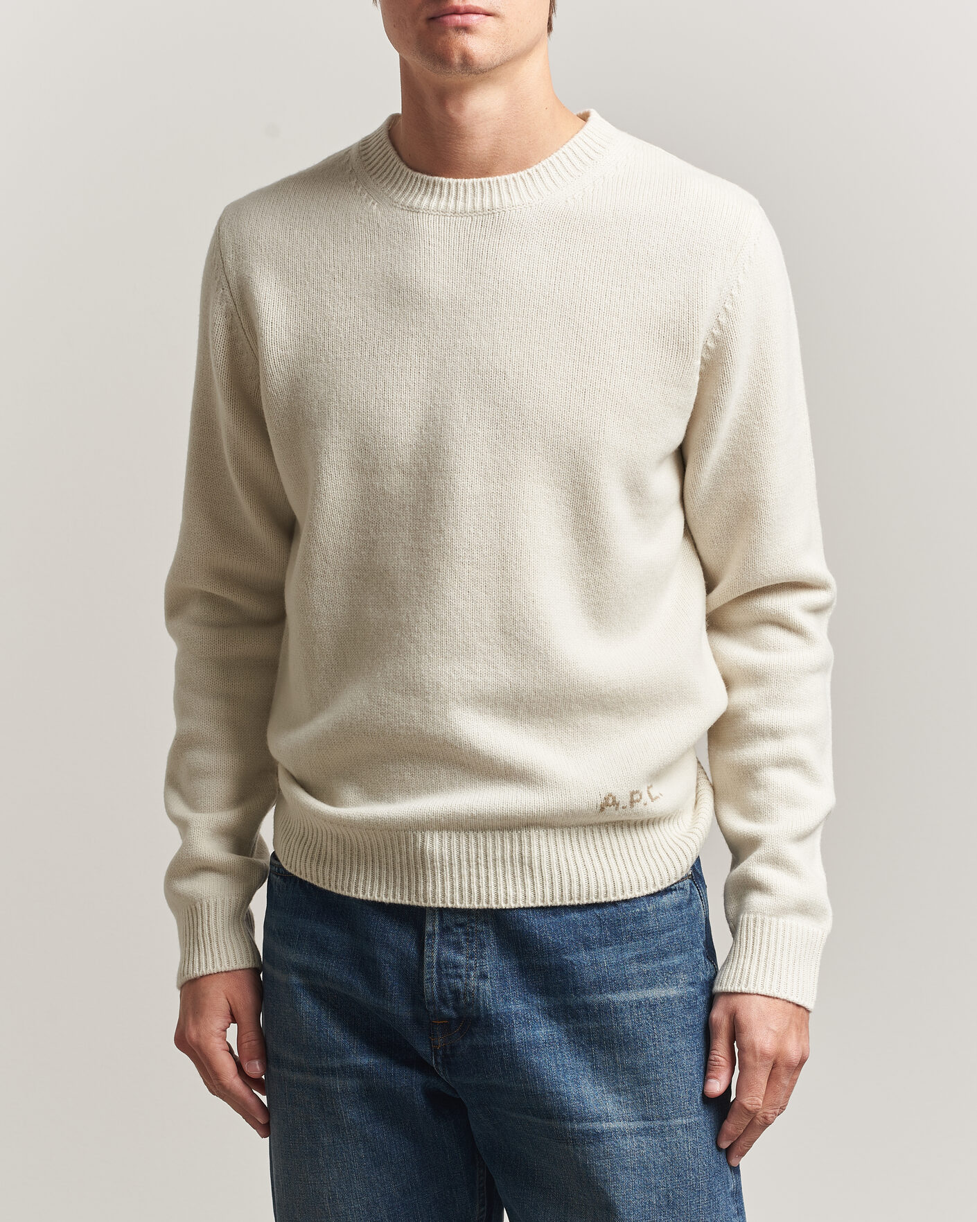 Herren | Pullover | A.P.C. | Edmond Wool Knitted Sweater Ecru