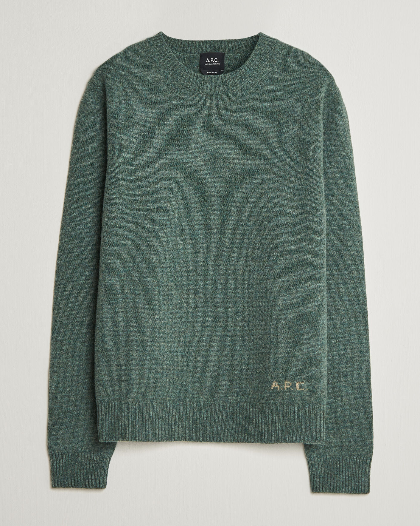 Herren | Pullover | A.P.C. | Edmond Wool Knitted Sweater Green Melange