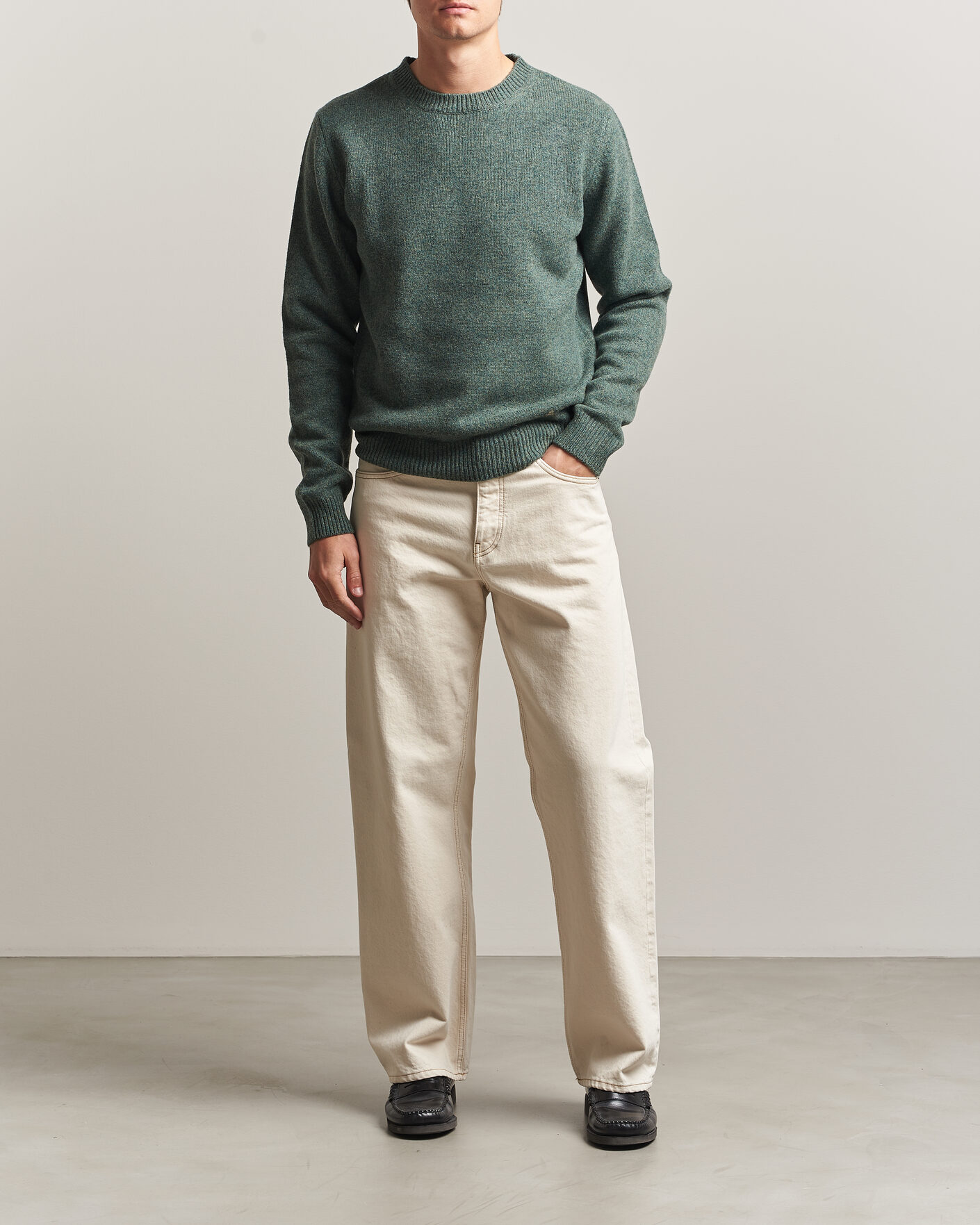 Herren | Pullover | A.P.C. | Edmond Wool Knitted Sweater Green Melange
