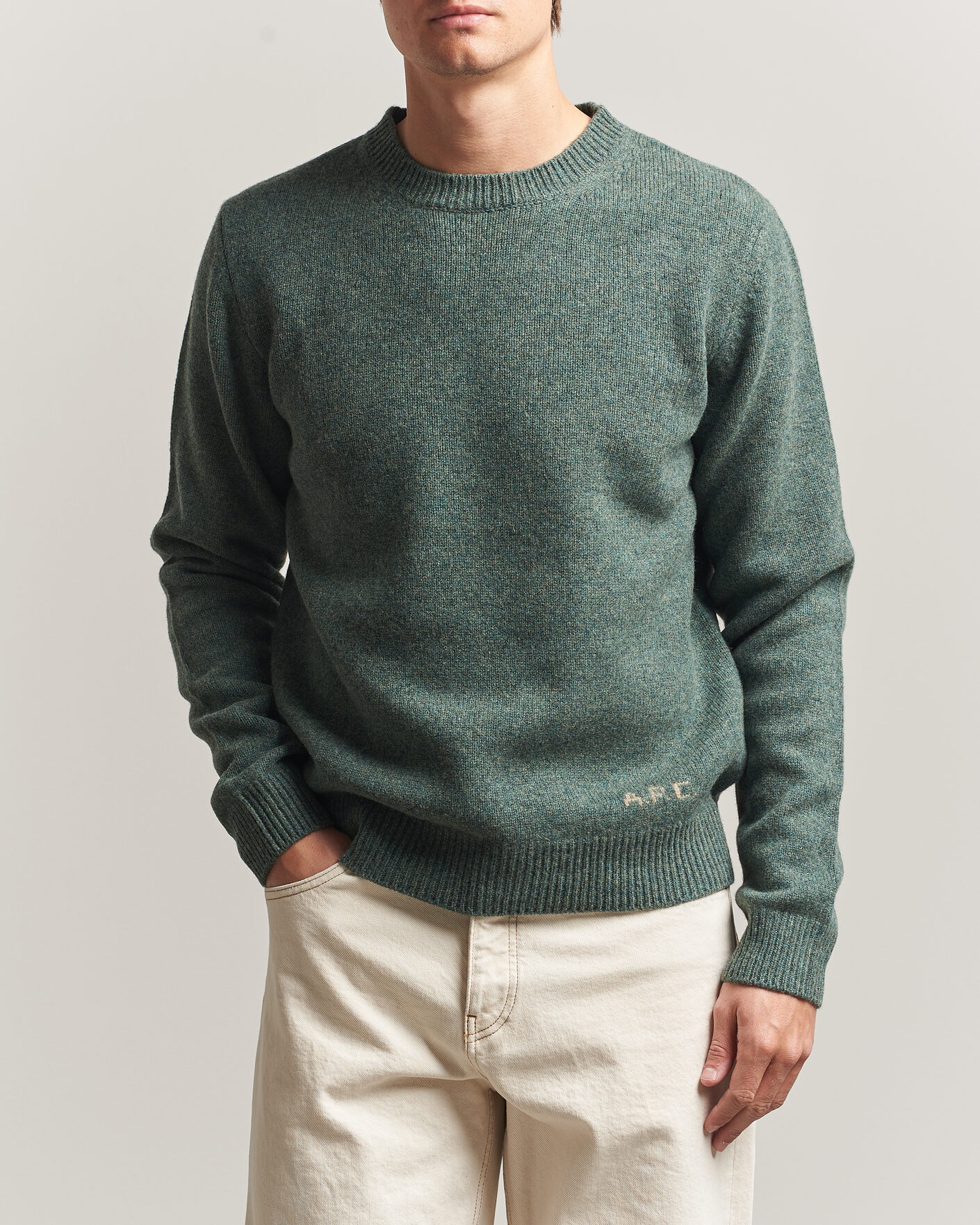 Herren | Pullover | A.P.C. | Edmond Wool Knitted Sweater Green Melange