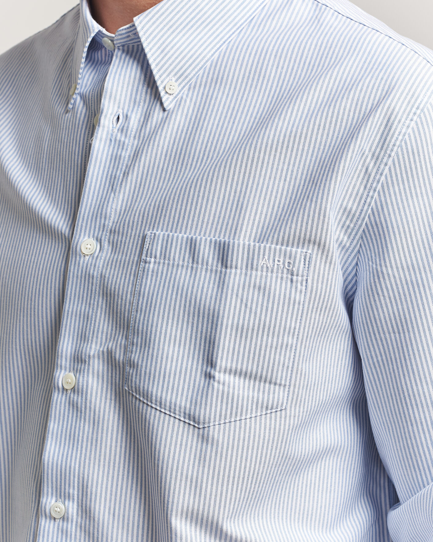 Herren | Hemden | A.P.C. | Greg Striped Oxford Shirt Blue/White