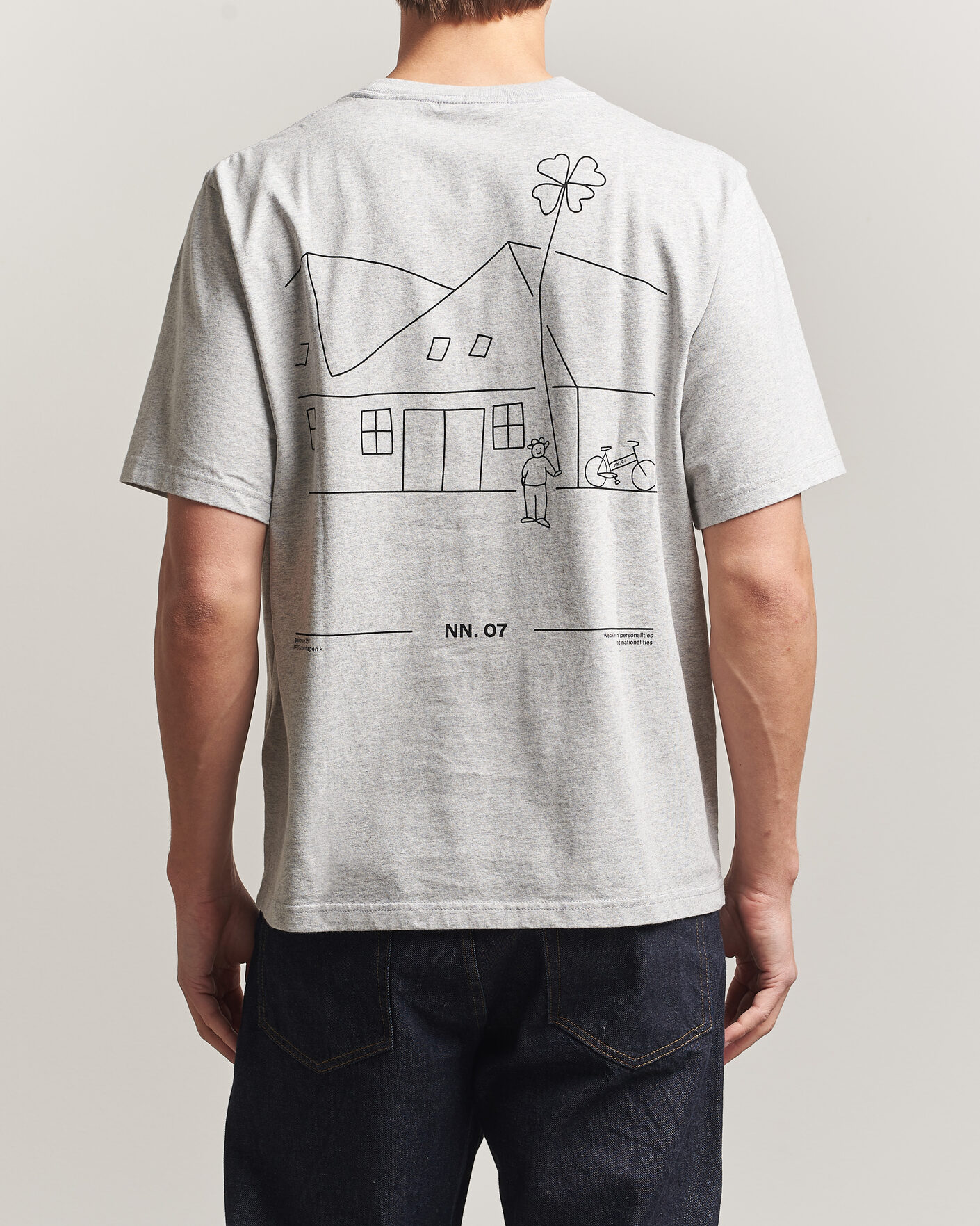 Herren | T-Shirts | NN07 | Jett Printed HQ T-Shirt Grey Melange