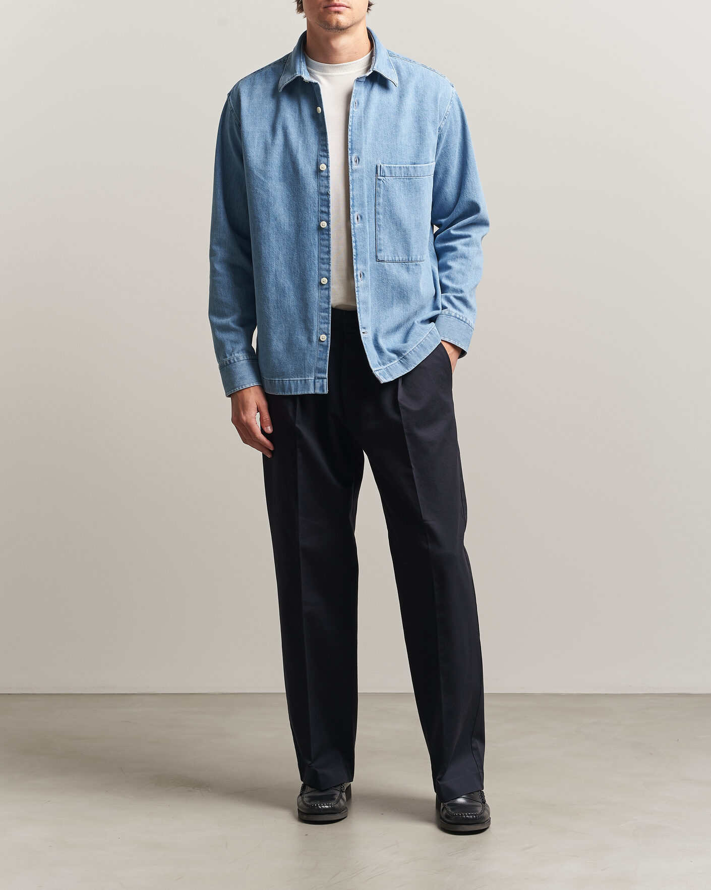 Herren | Hemden | NN07 | Freddy Denim Overshirt Light Blue