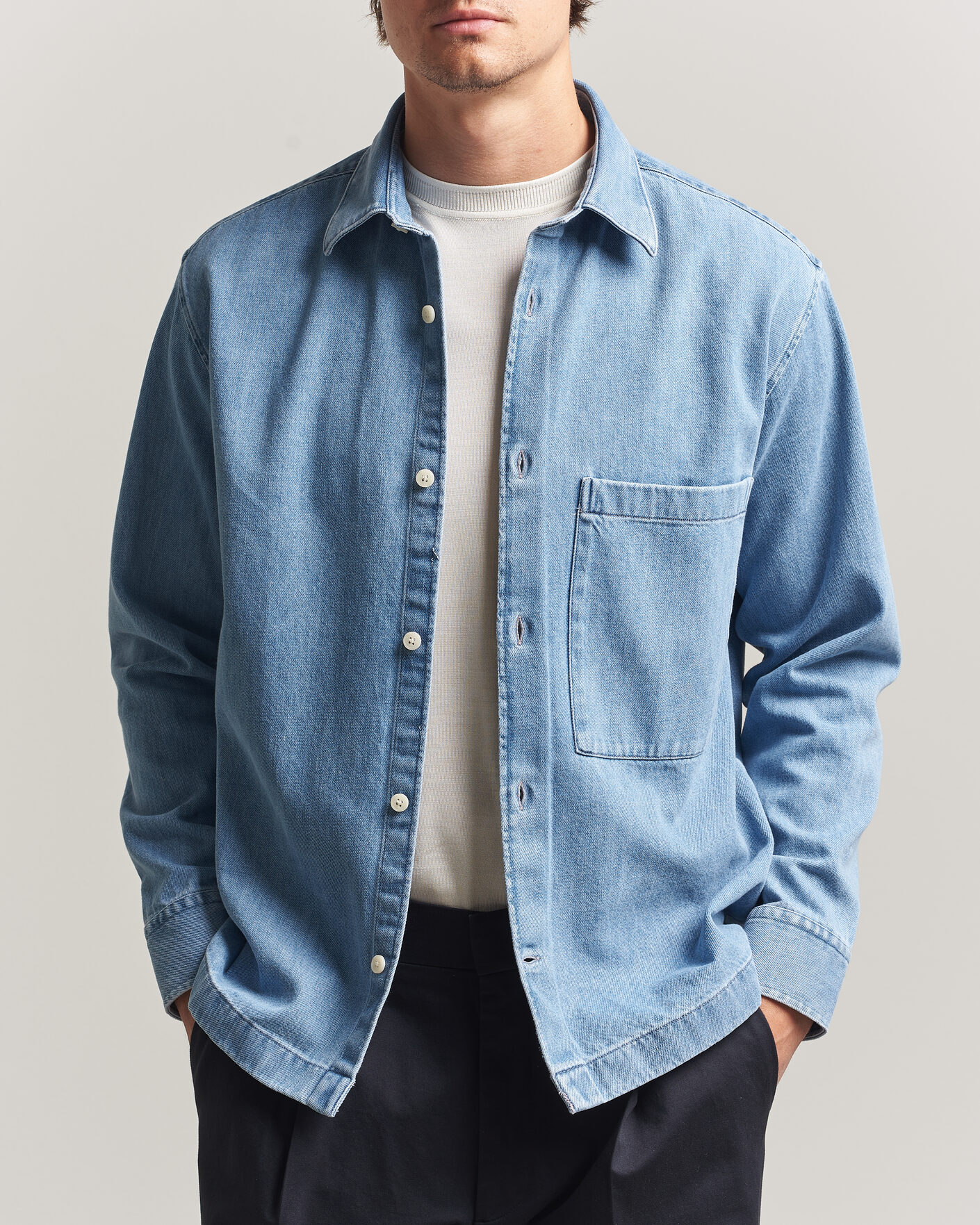 Herren | Hemden | NN07 | Freddy Denim Overshirt Light Blue